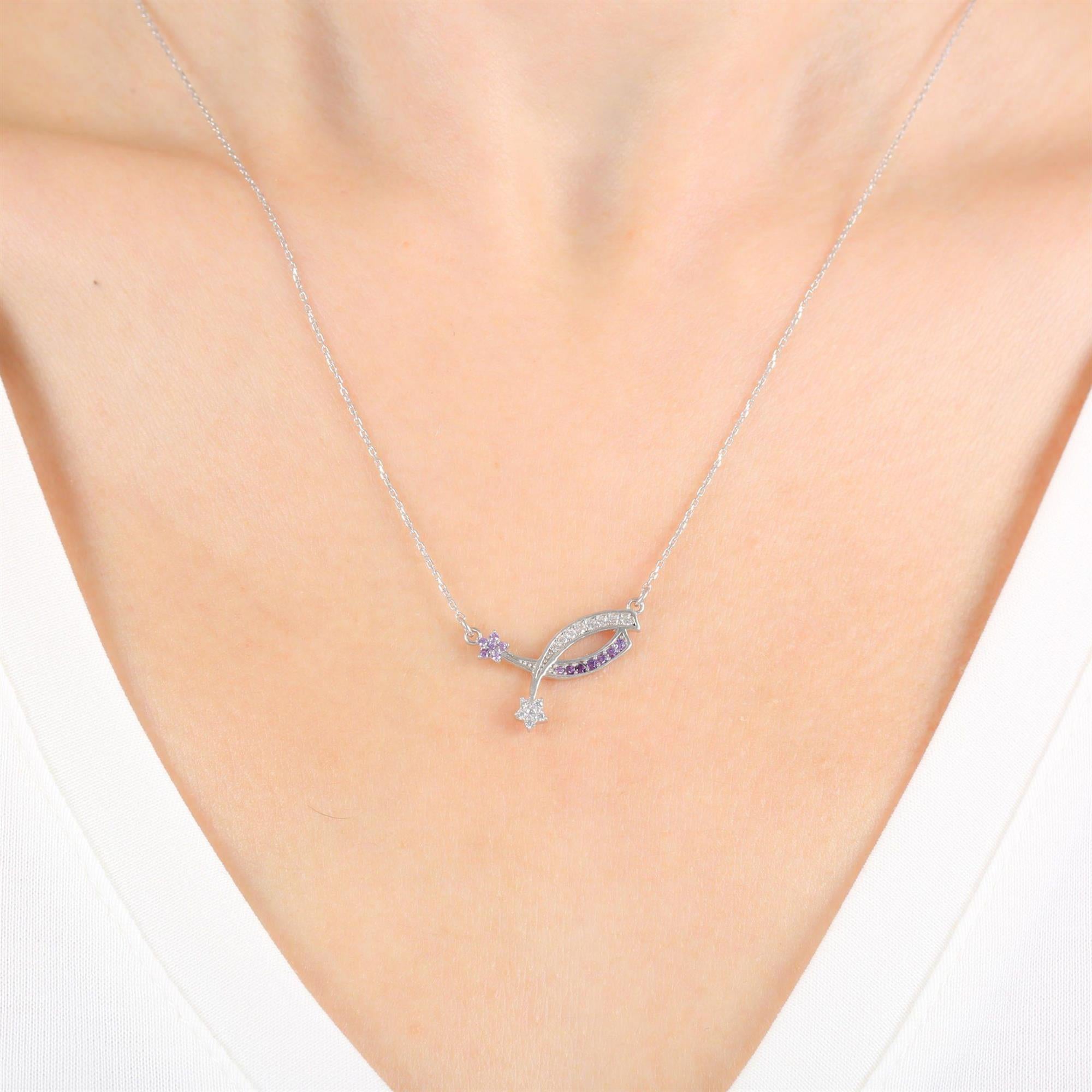 Dainty Amethyst Stone Star Silver Necklace