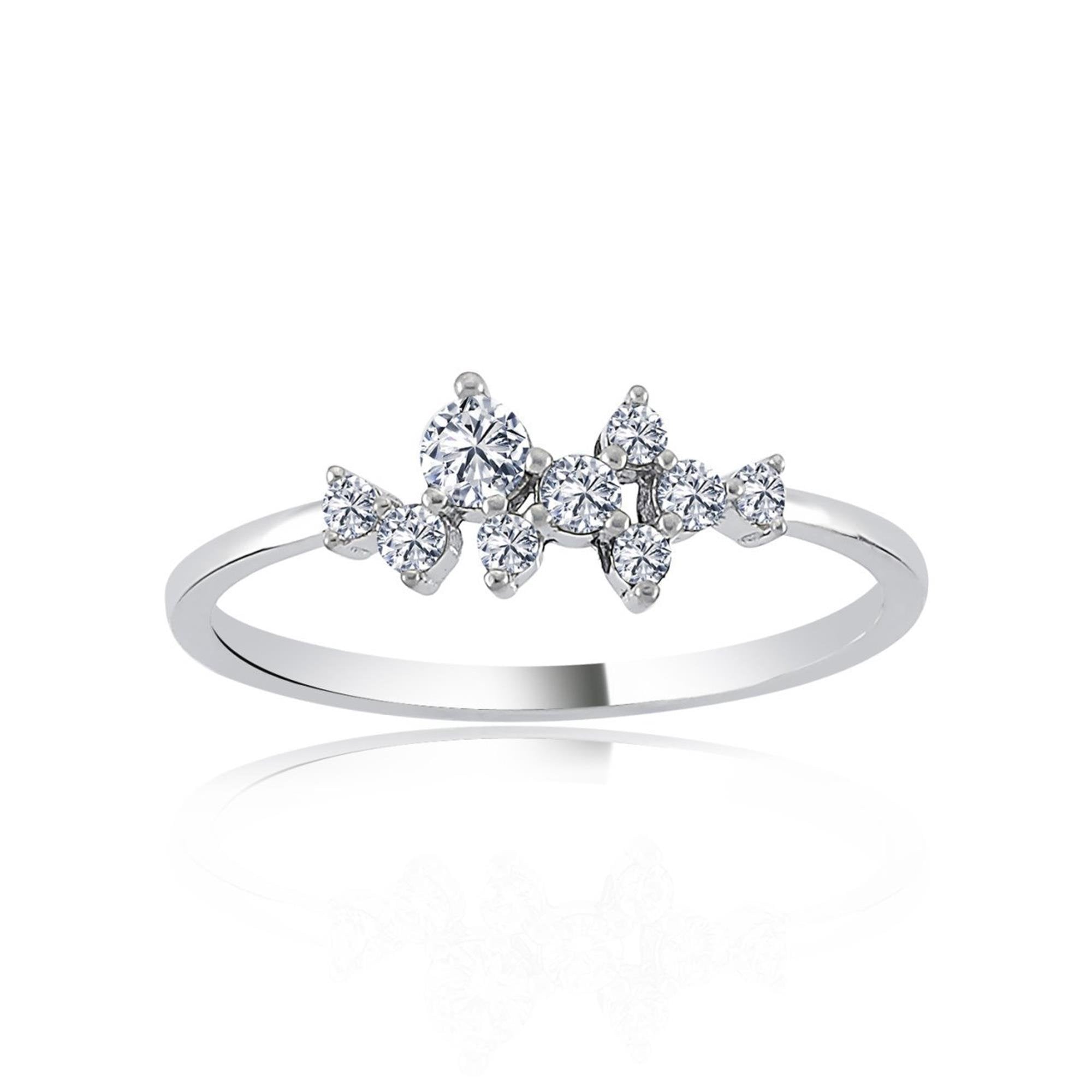 Zirconia Stone Sparkling Silver Wedding Ring