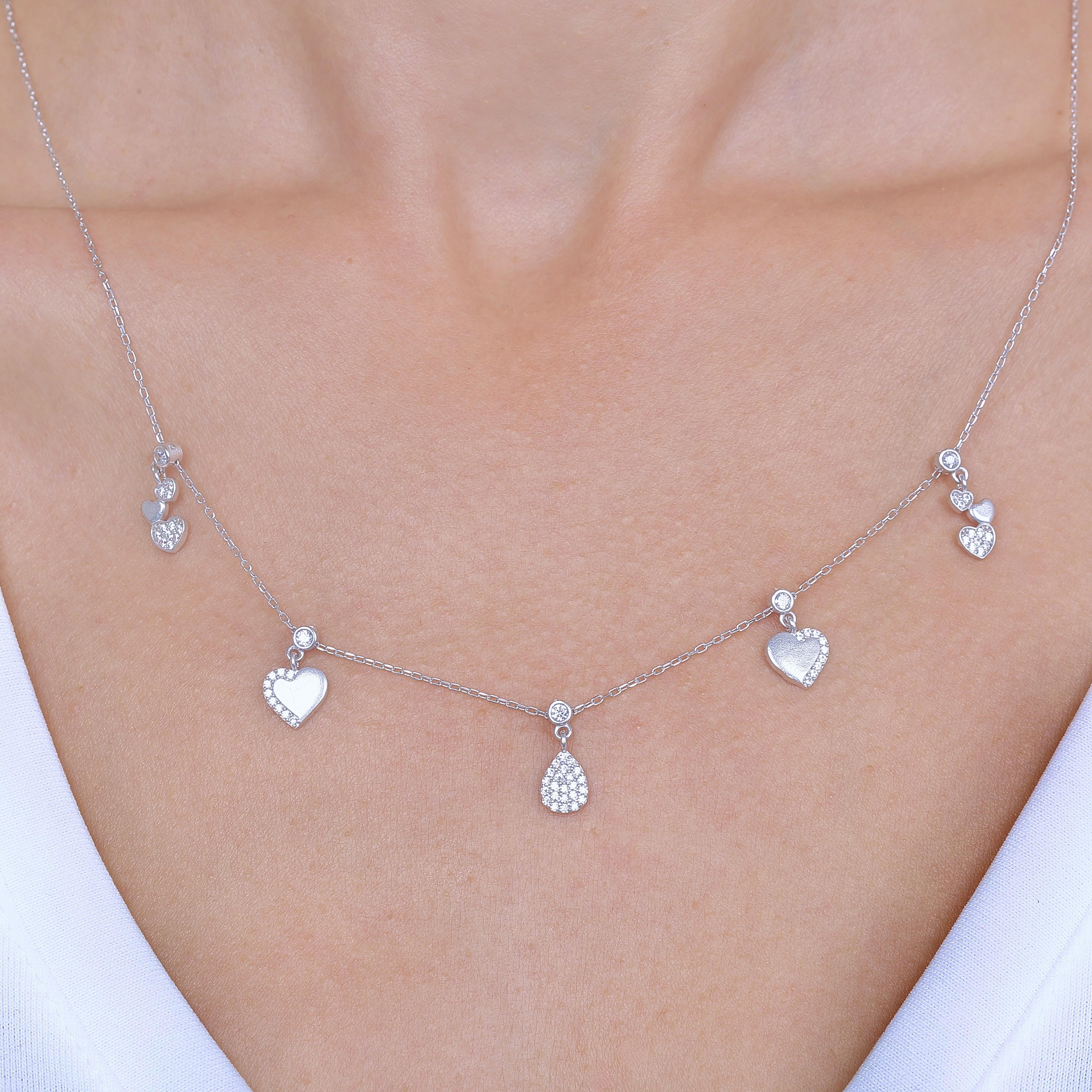 Love Drop Silver Luck Choker Necklace