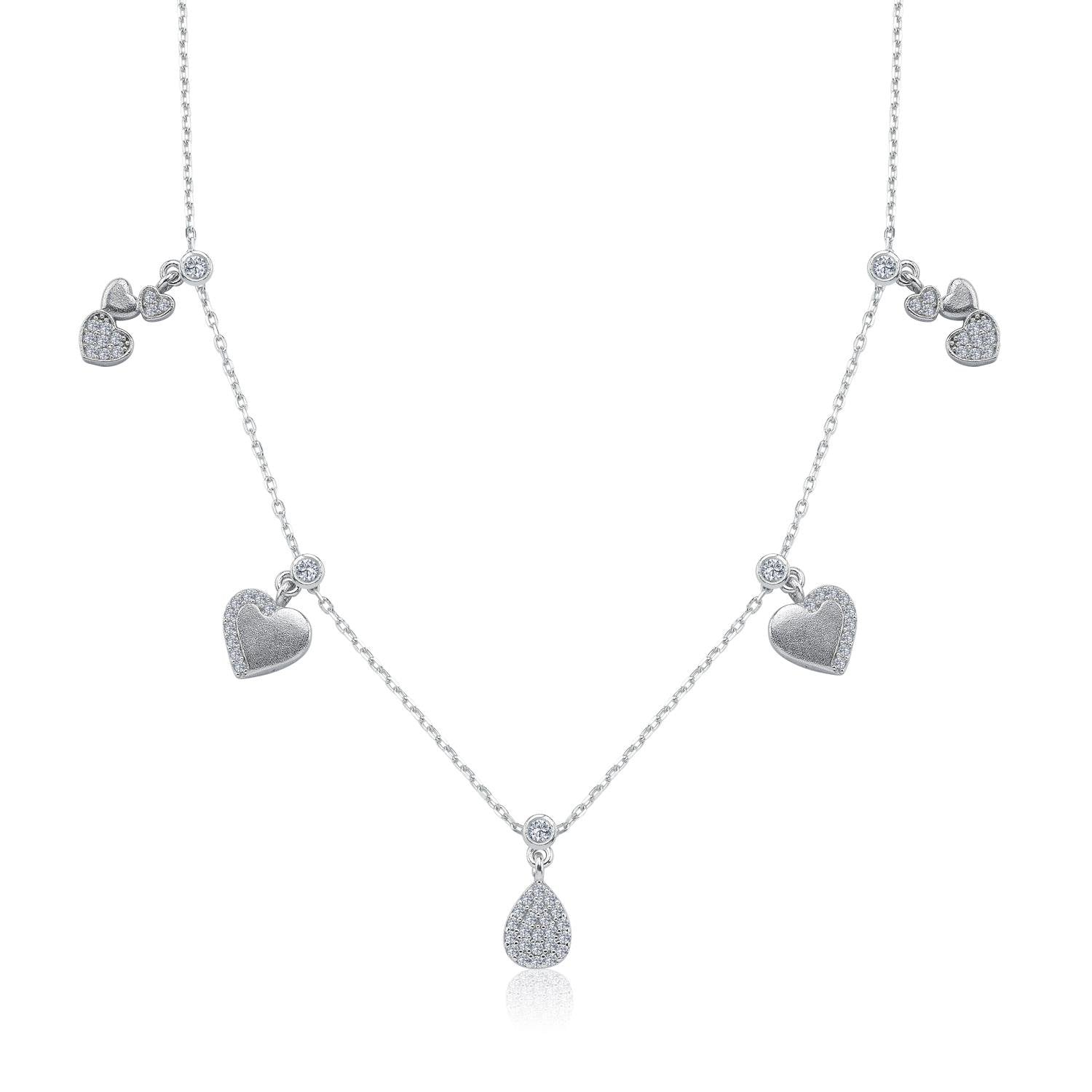 Love Drop Silver Luck Choker Necklace