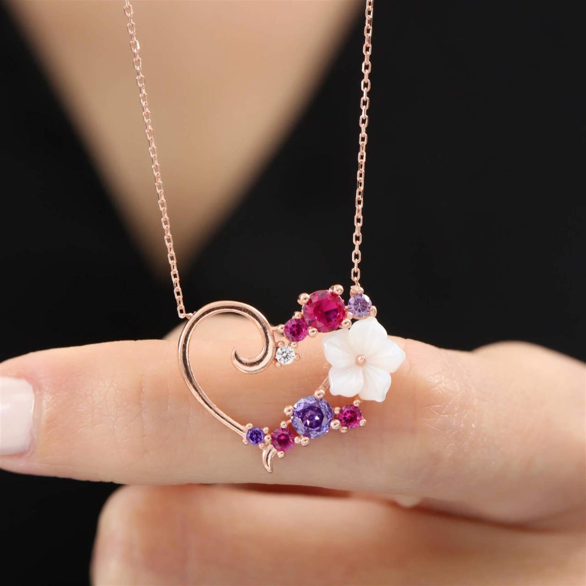 Magnolia Flowers Love Symphony Rose Gold Necklace