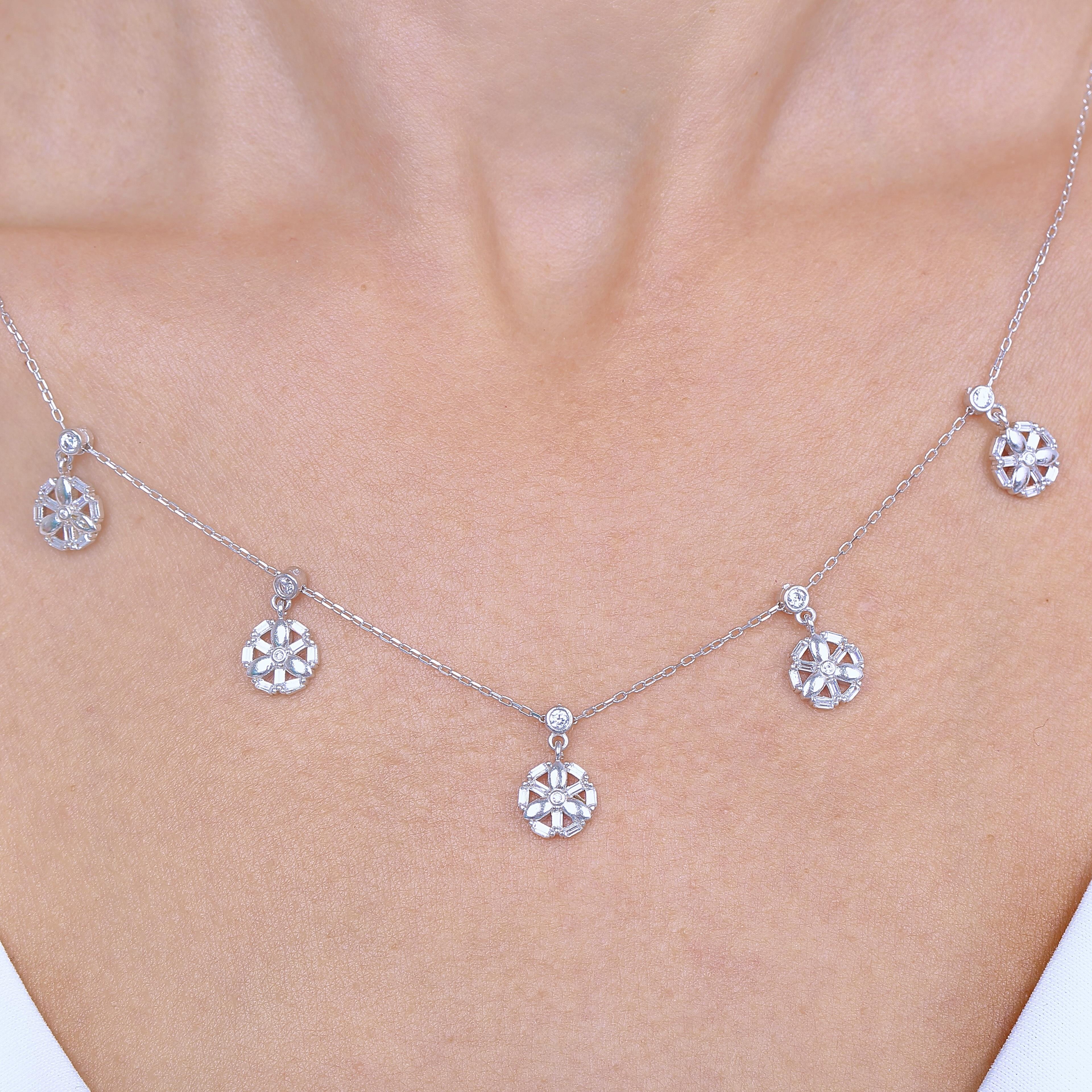 Baguette Magic Luck Choker Silver Necklace