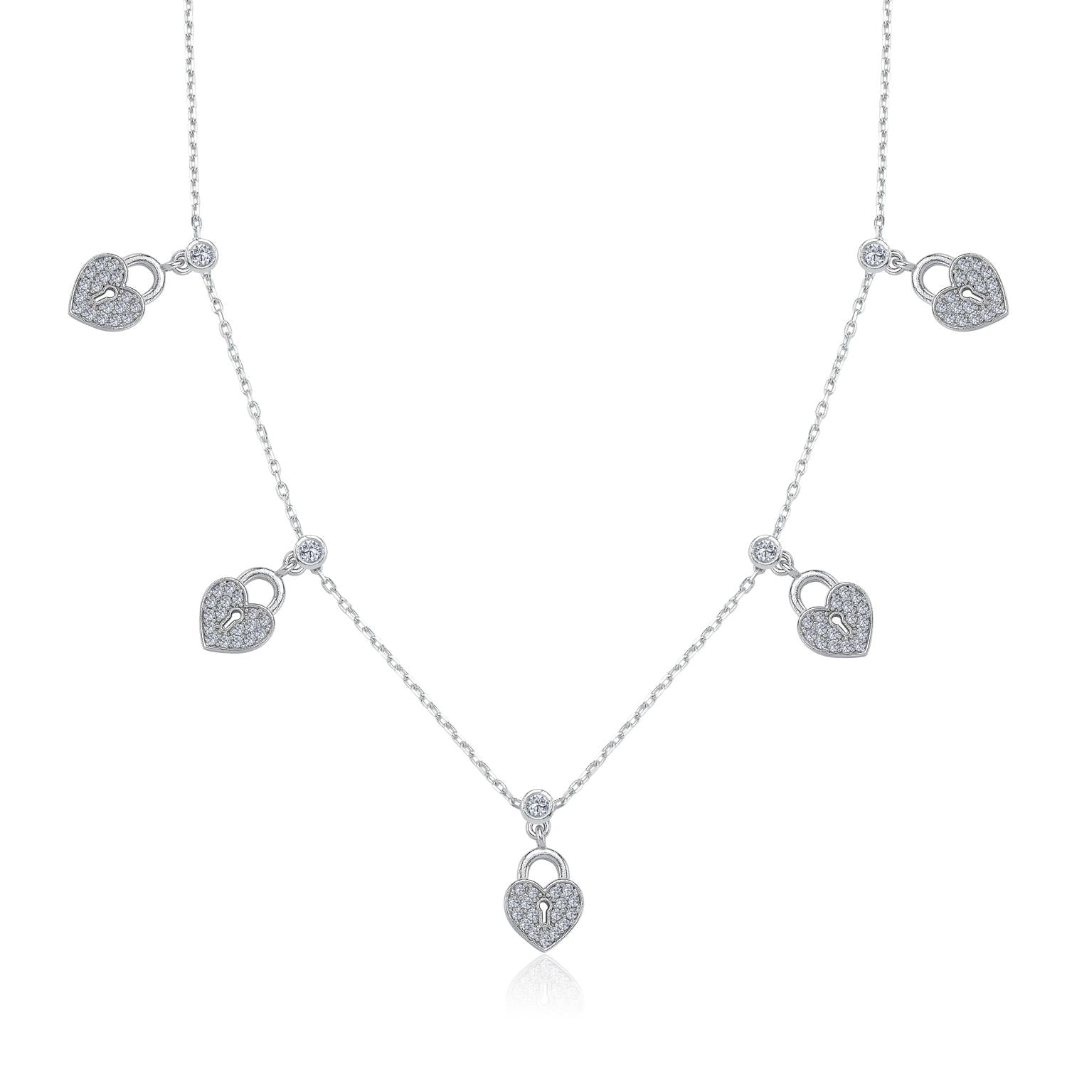 Tied Hearts Lucky Silver Choker Necklace