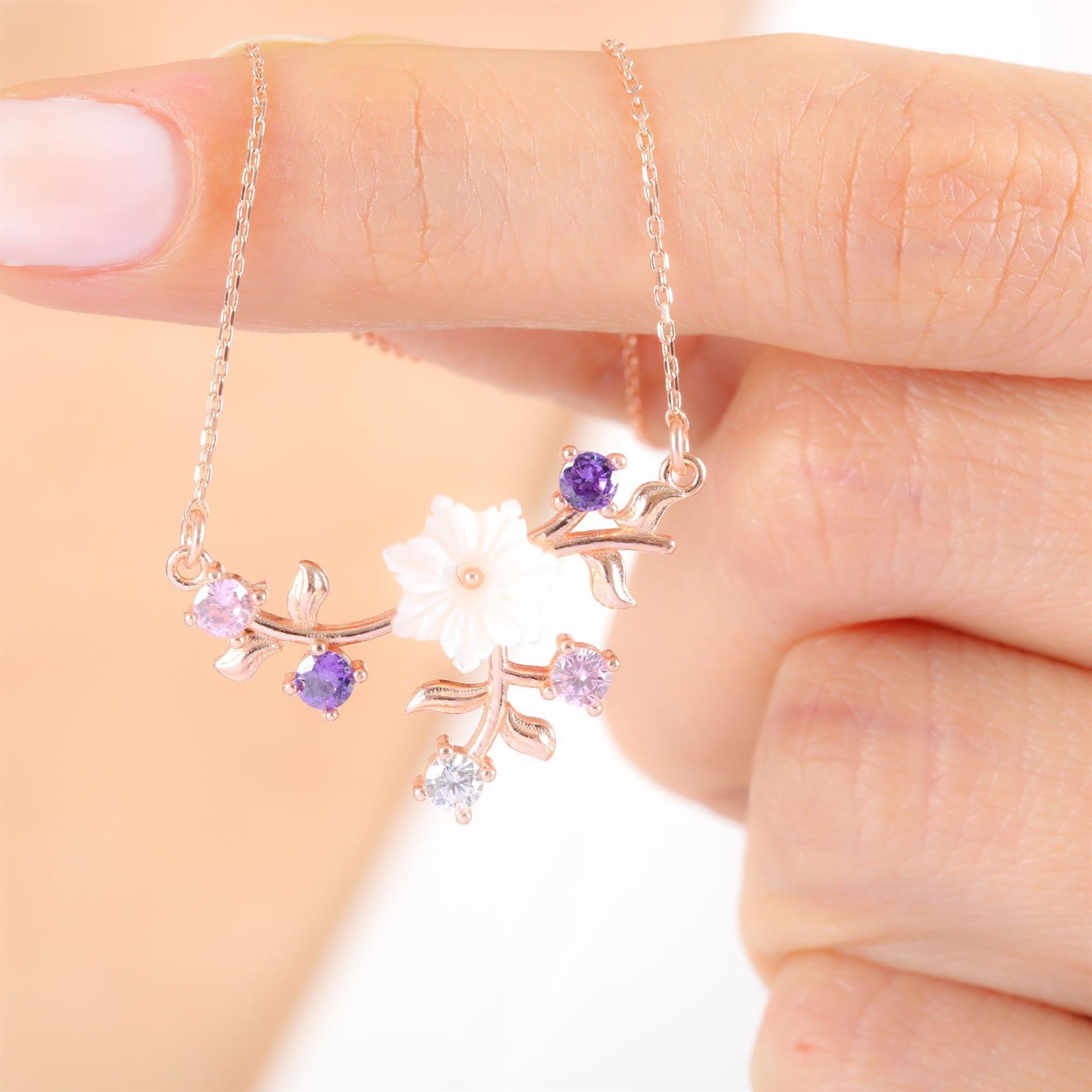 Dainty Spring Breeze Magnolia Flower Rose Gold Necklace