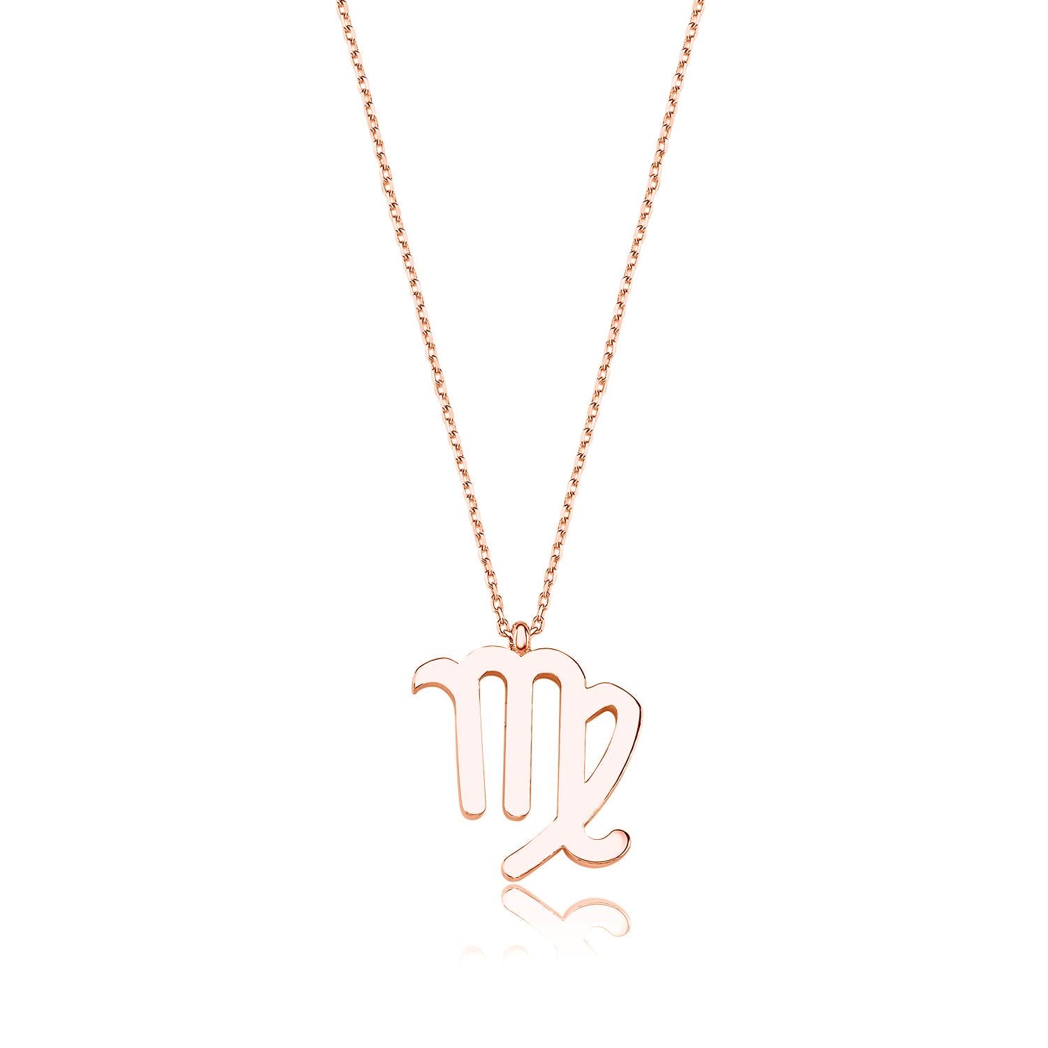 Virgo Zodiac Silver Necklace Gold/Rose Gold