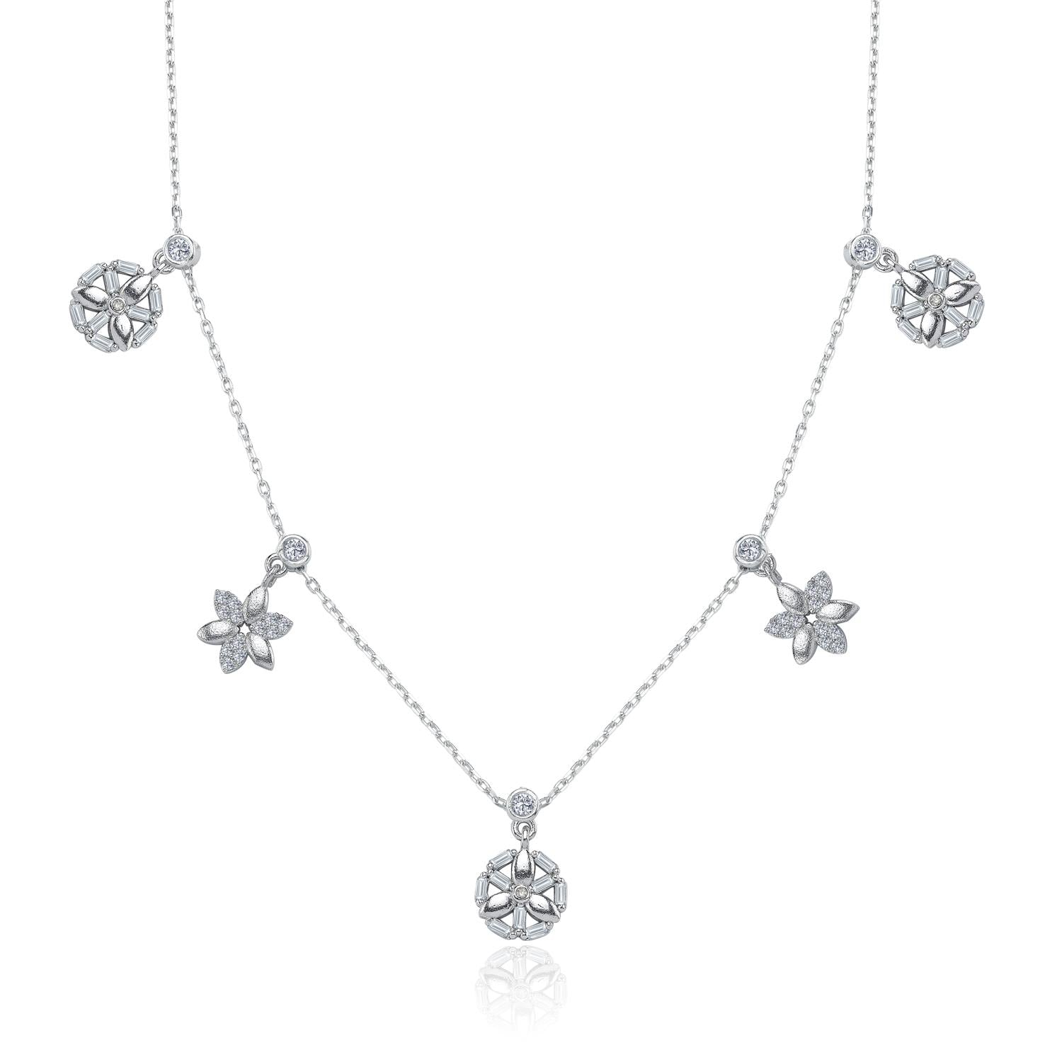 Flower Festival Lucky Silver Choker Necklace