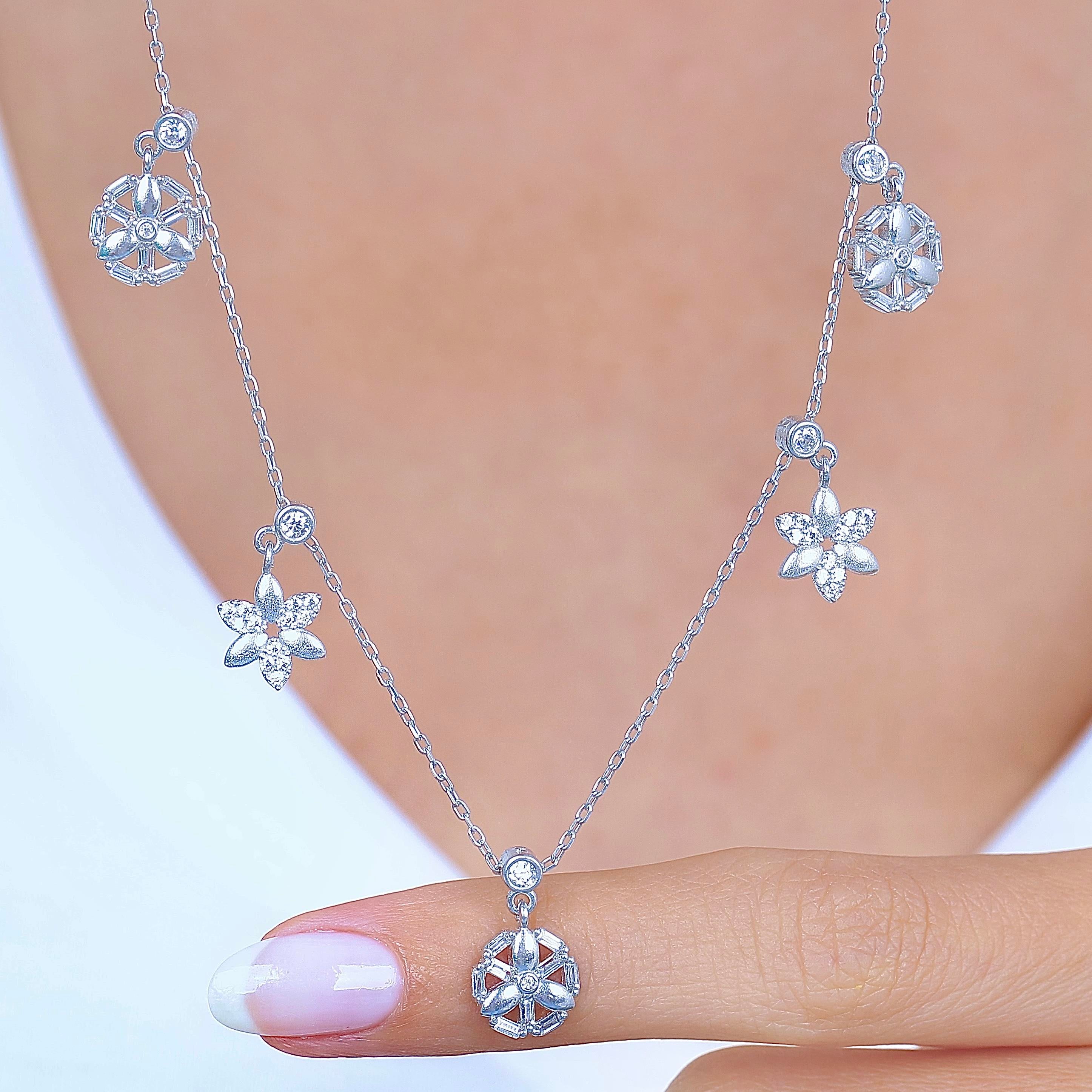 Flower Festival Lucky Silver Choker Necklace
