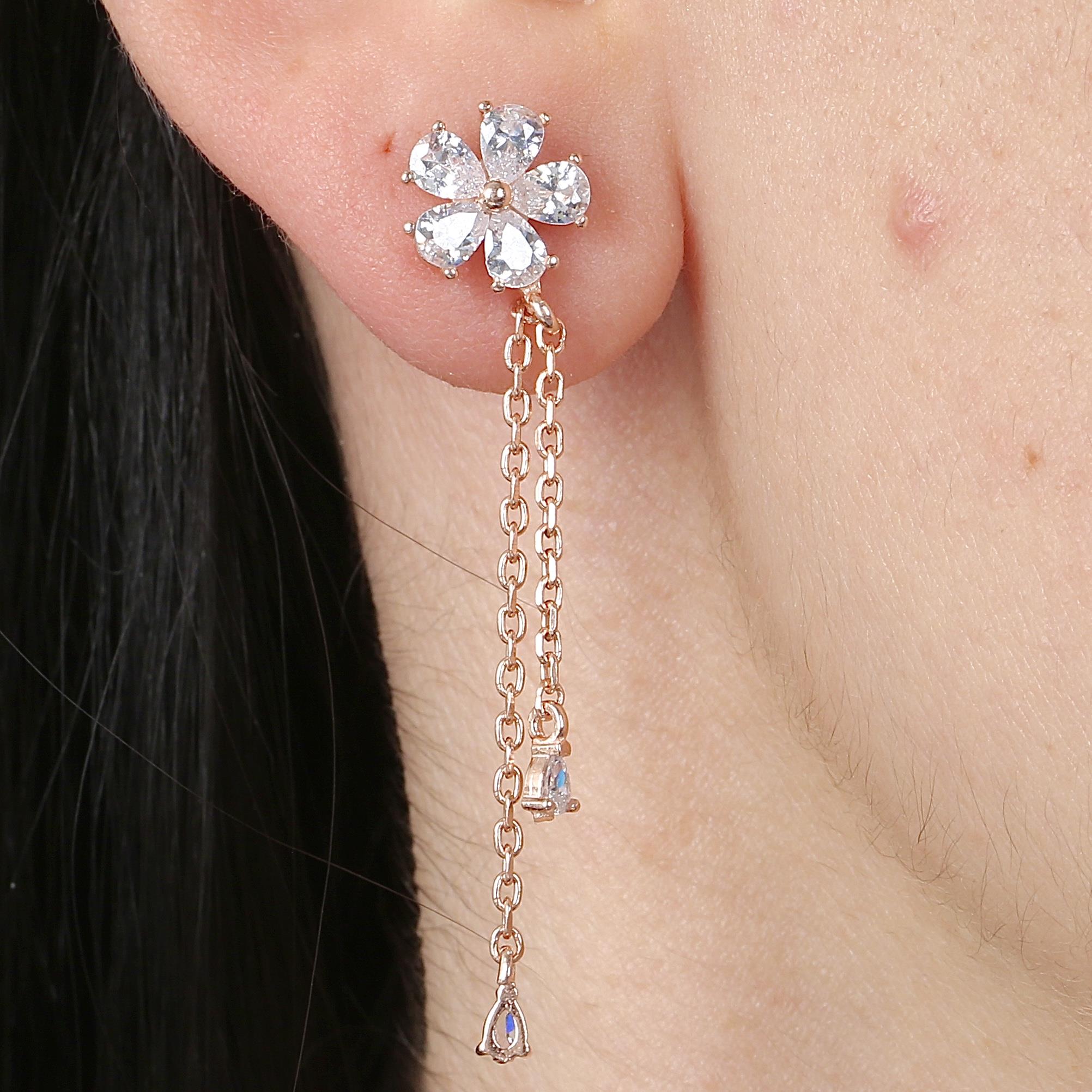 Rose Gold Plated Clover Earrings
