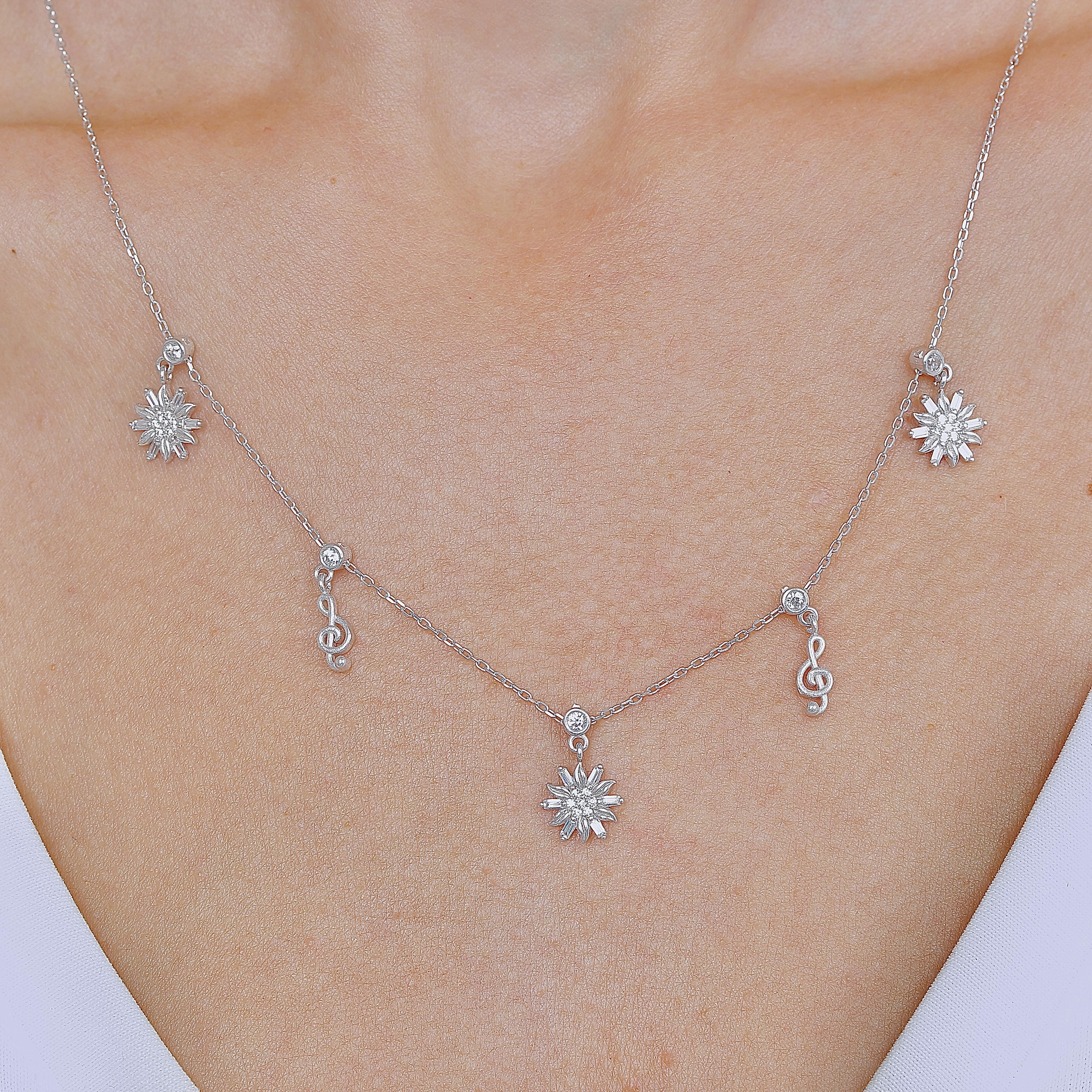 Melody of Nature Lucky Silver Choker Necklace