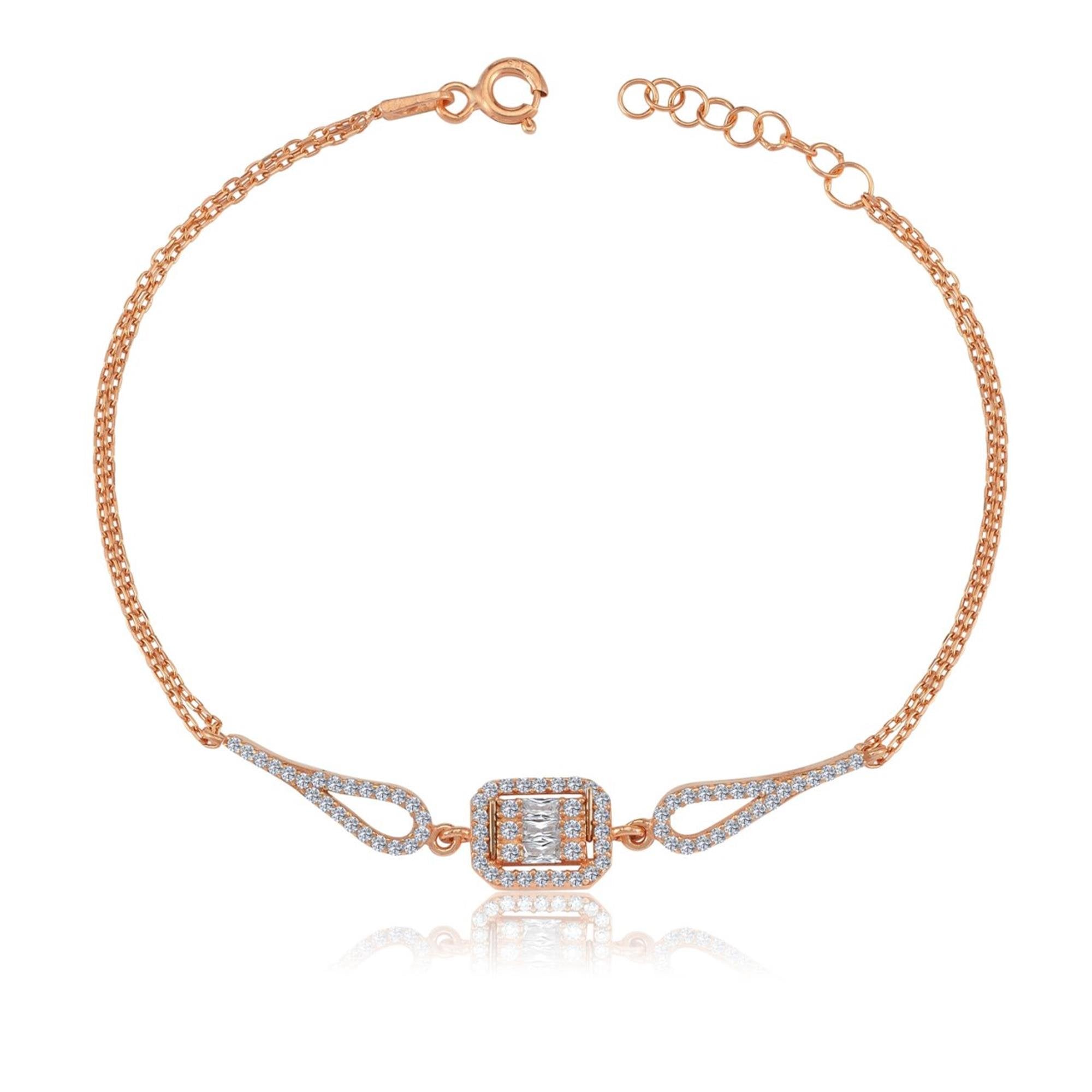 Rectangle Baguette Elegance Silver Bracelet