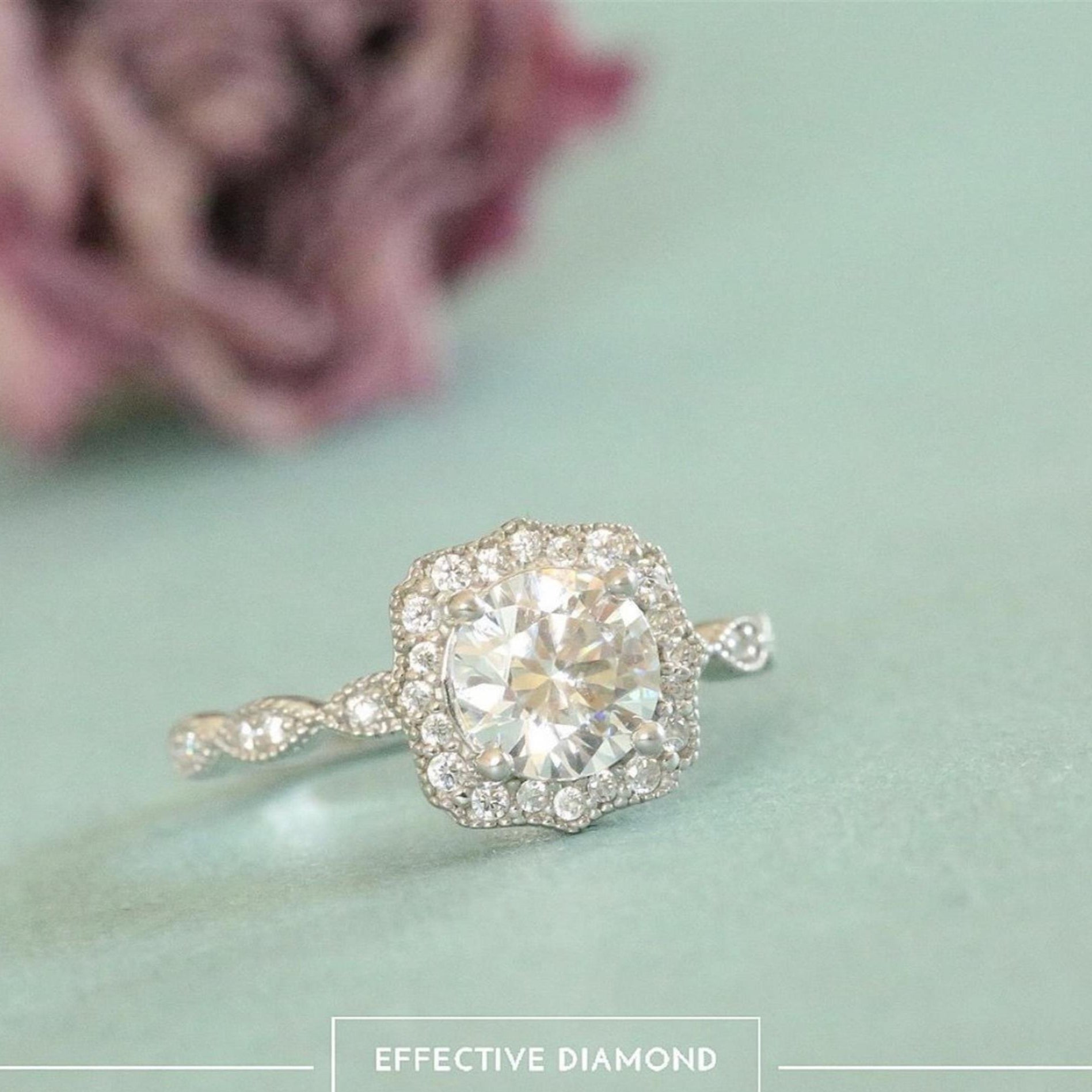 Effective Diamond Solitaire Silver Ring
