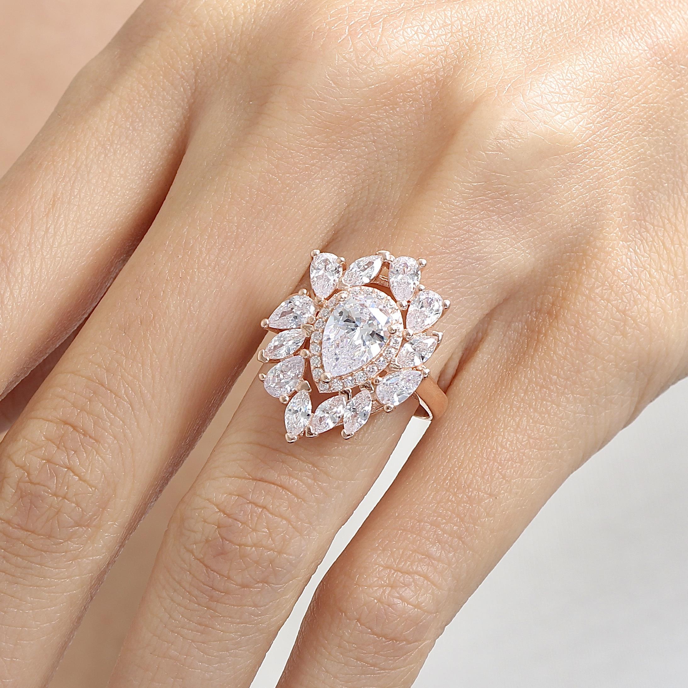 Effective Diamond Istanbul Grandeur Sparkling Rose Gold Ring