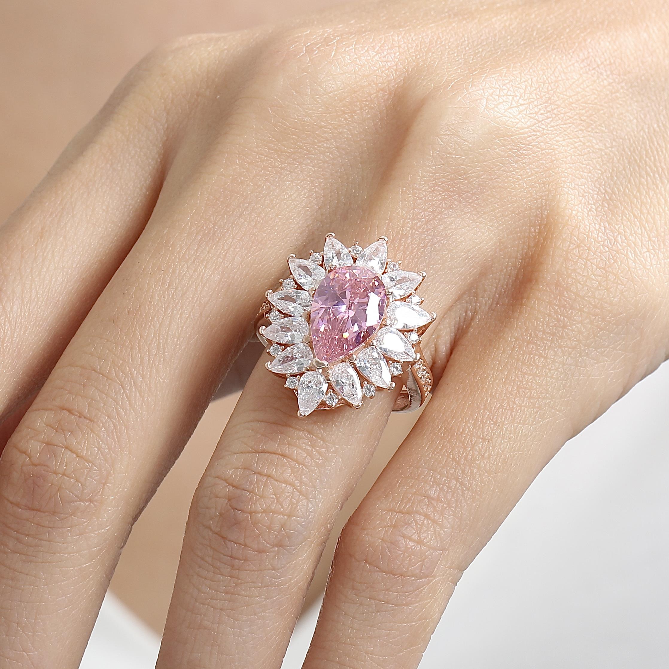 Effective Diamond London Passion Pink Rose Gold Ring