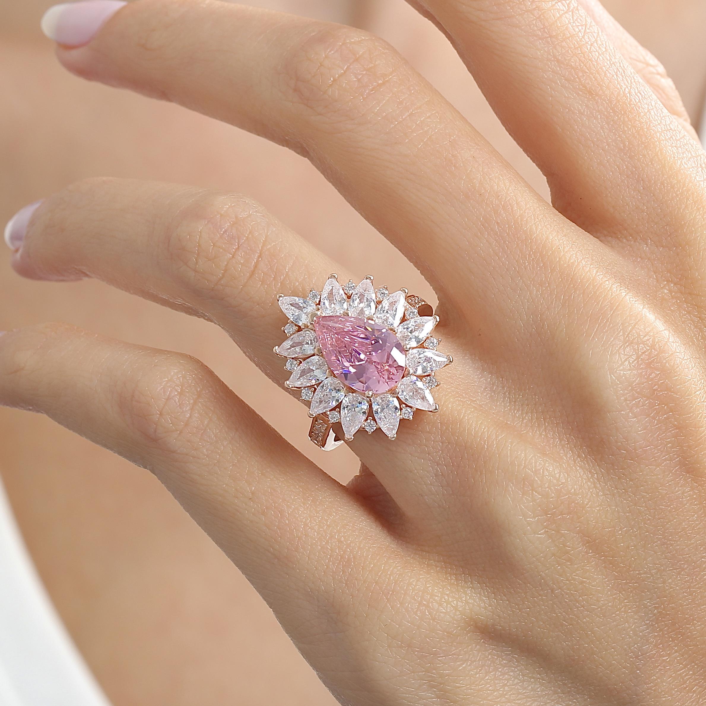 Effective Diamond London Passion Pink Rose Gold Ring