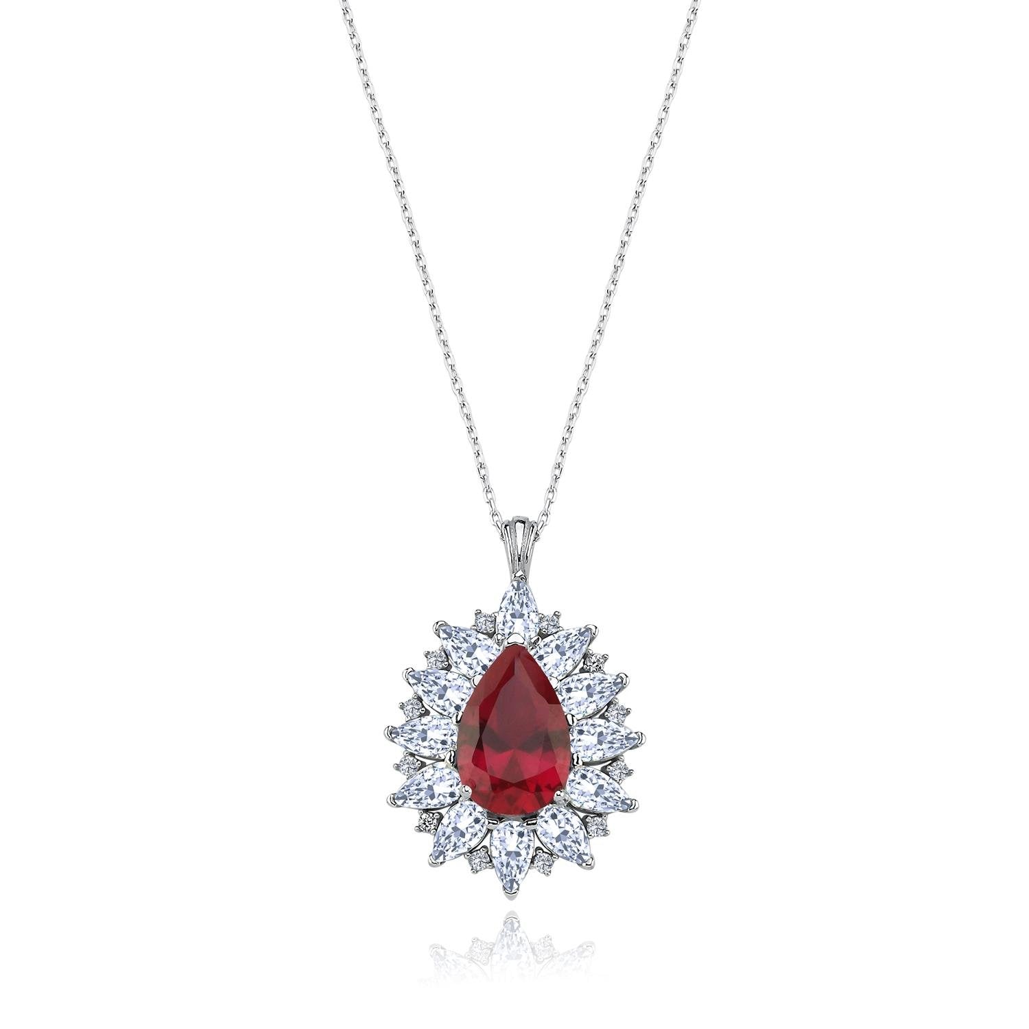 Effective Diamond London Passion Ruby Silver Necklace