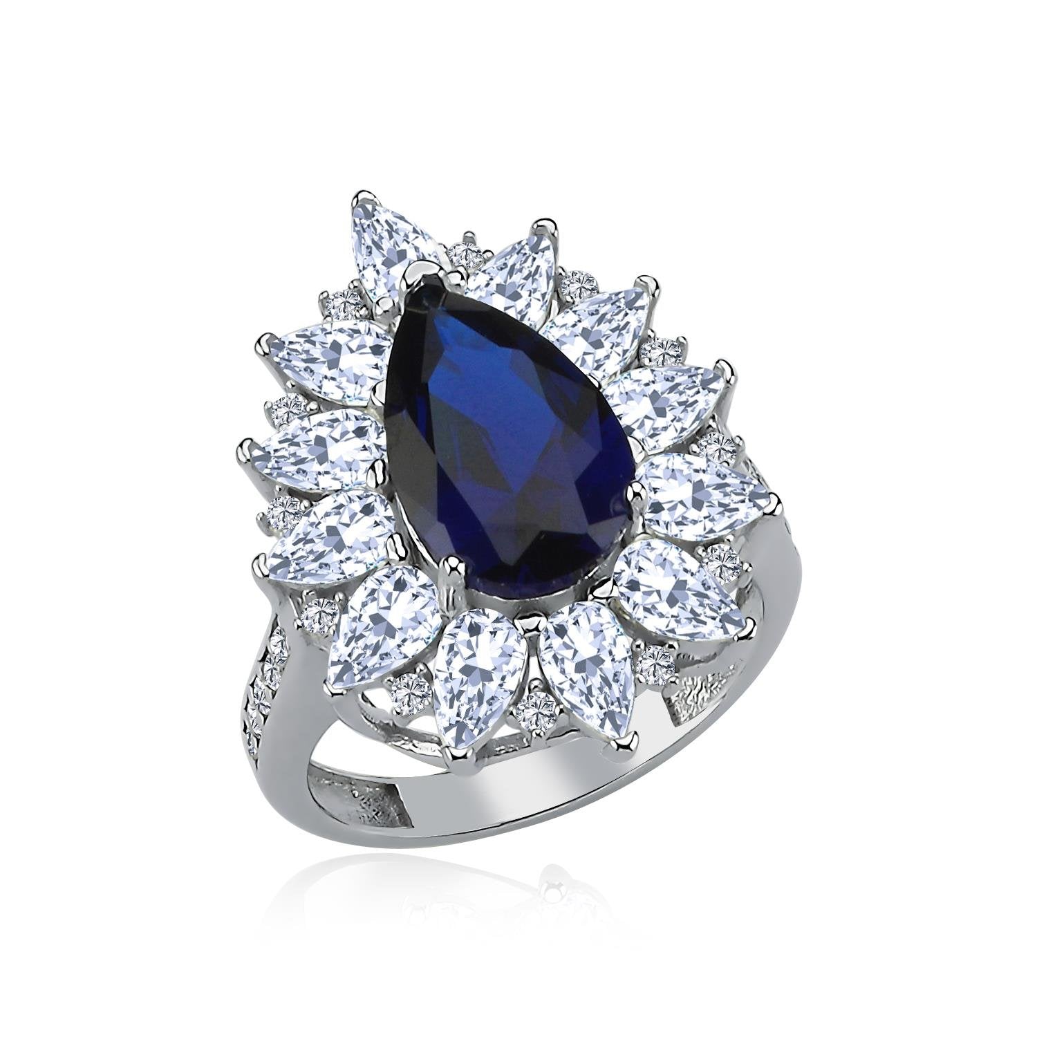 Effective Diamond London Passion Sapphire Silver Ring