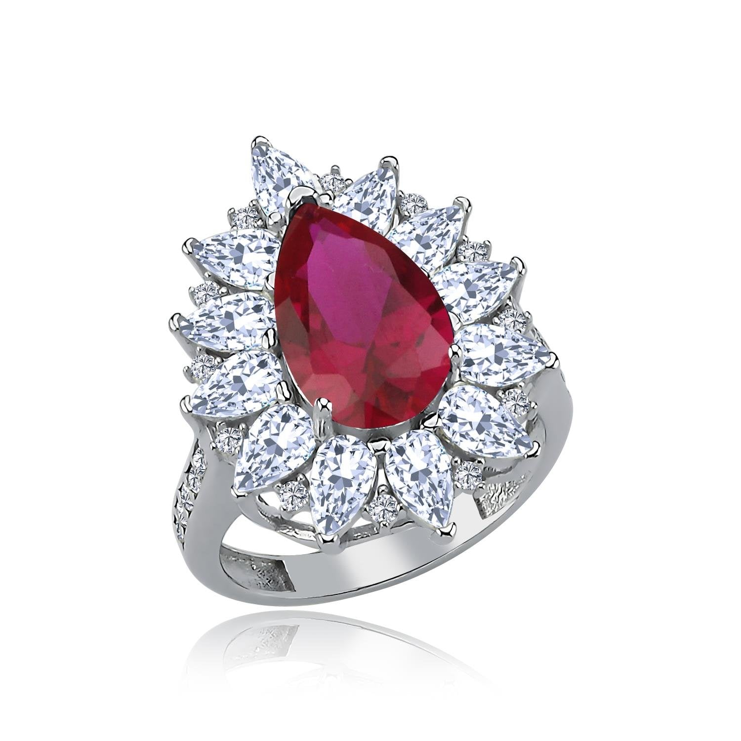 Effective Diamond London Passion Ruby Silver Ring