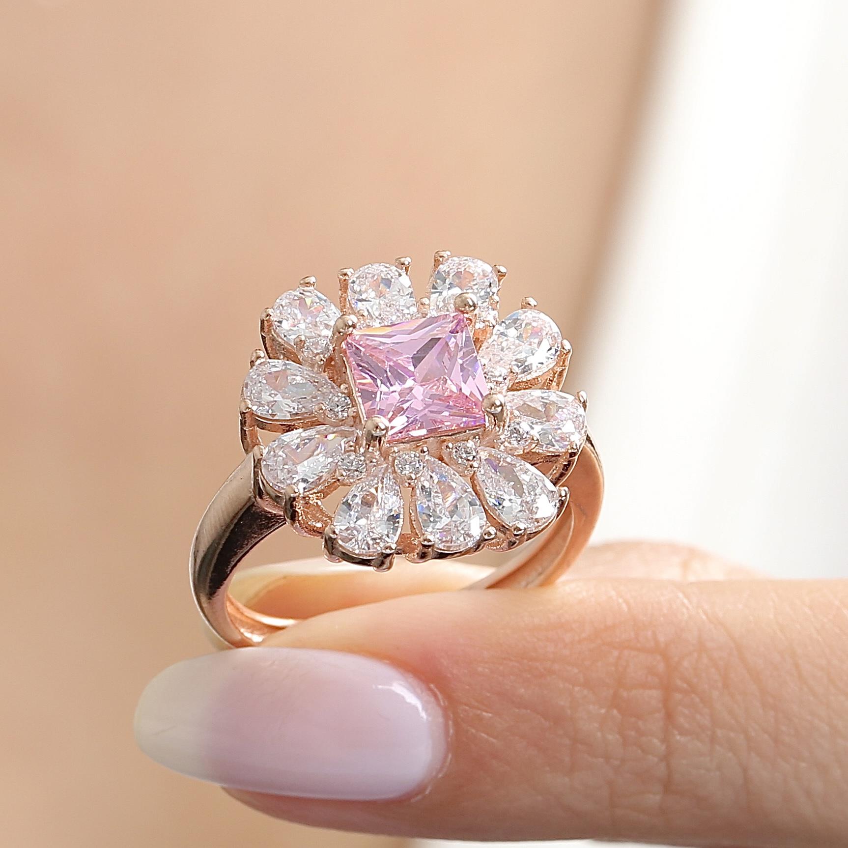 Effective Diamond Milano Dream Pink Stone Rose Gold Ring