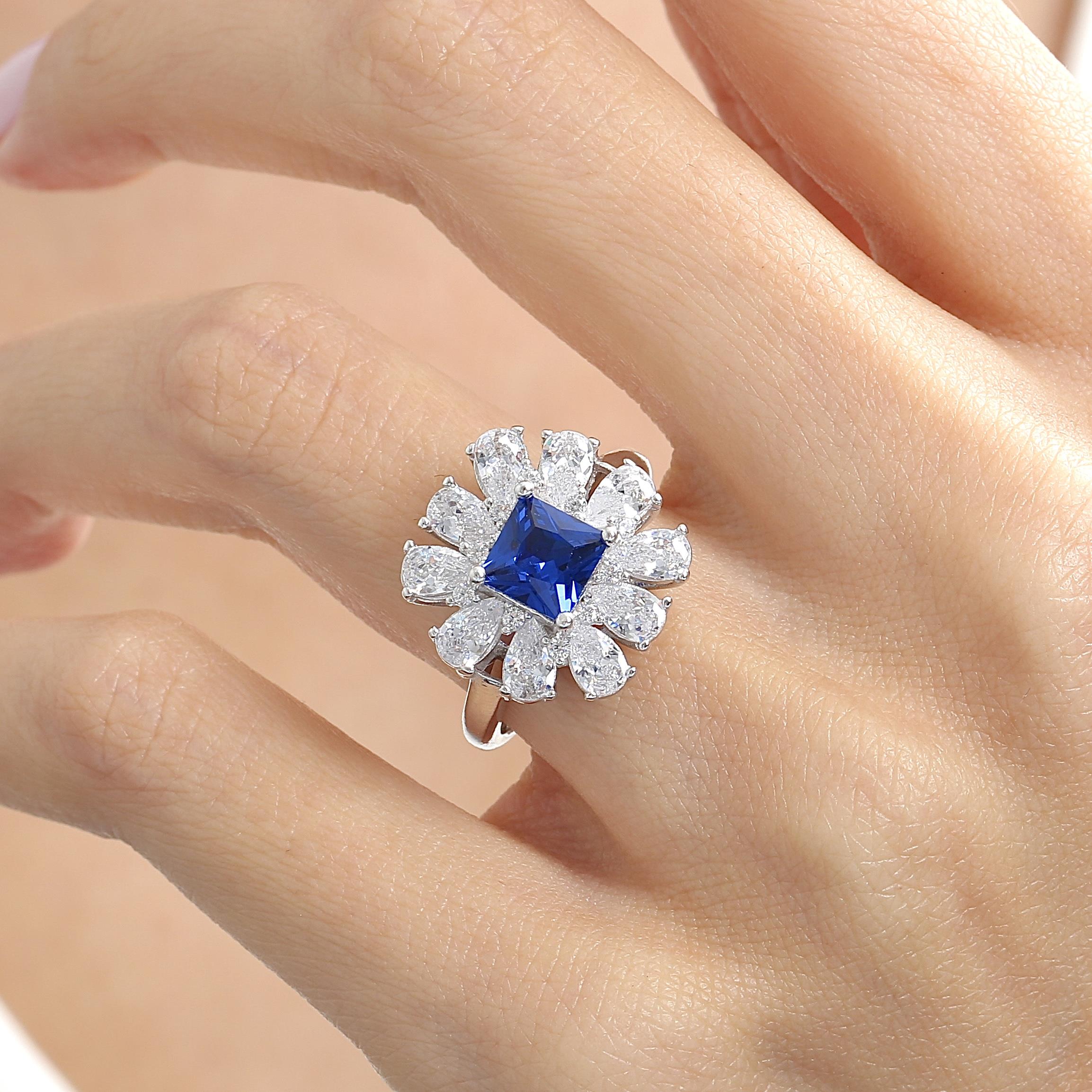 Effective Diamond Milano Dream Sapphire Silver Ring