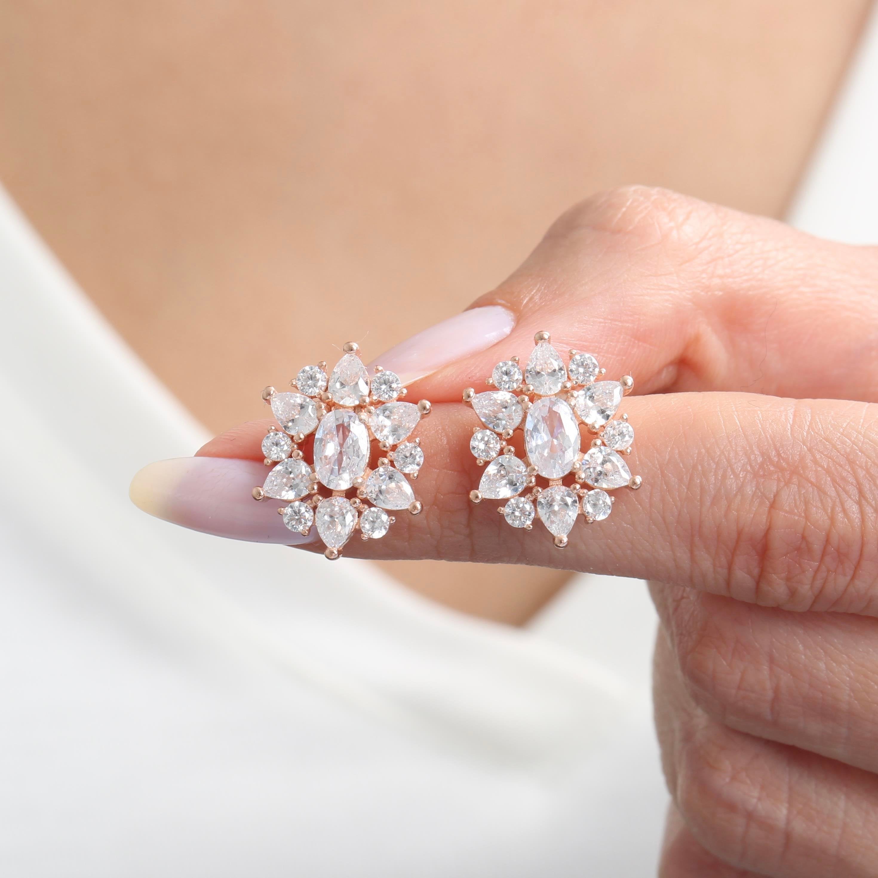 Effective Diamond Paris Sparkling Rose Gold Earrings