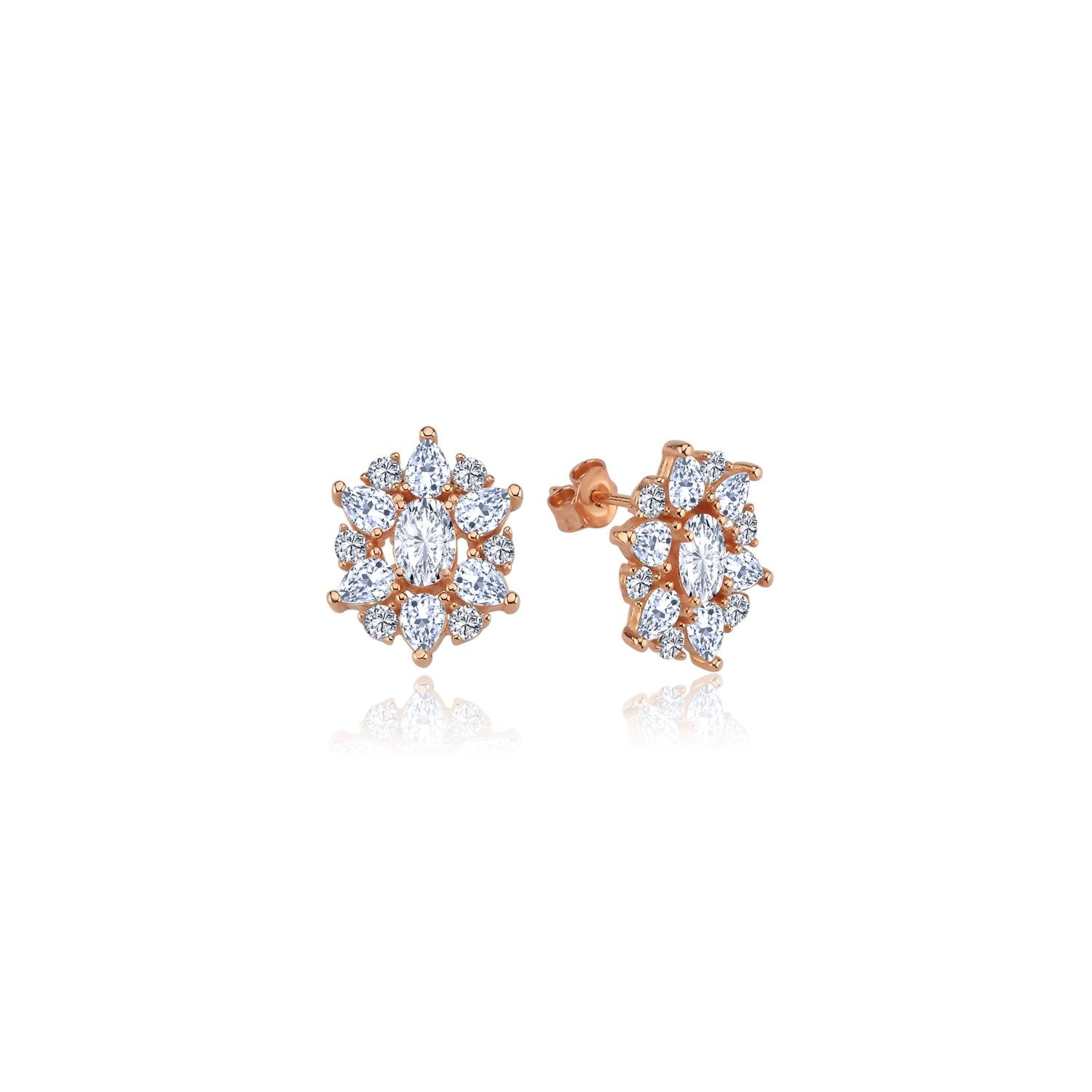 Effective Diamond Paris Sparkling Rose Gold Earrings