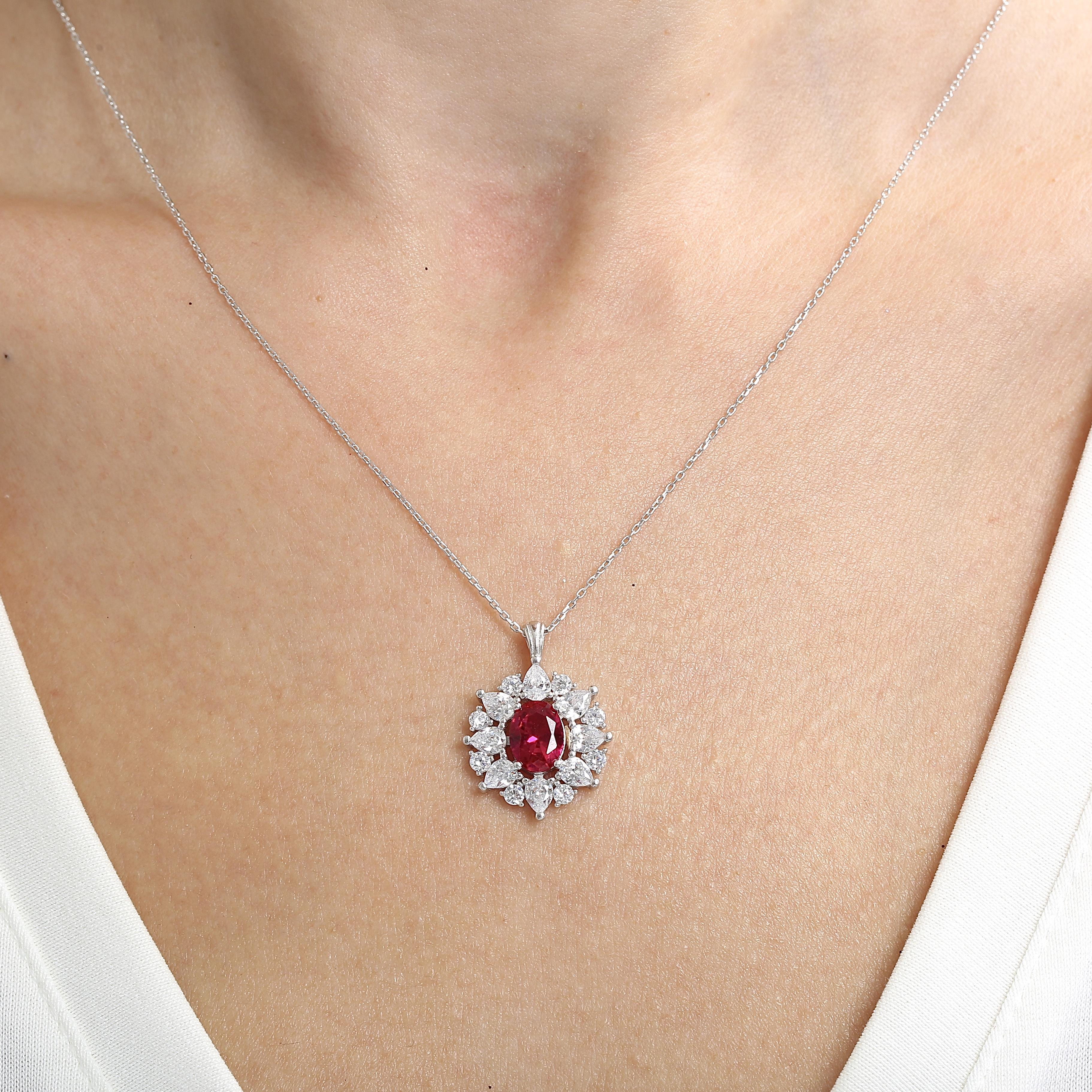 Effective Diamond Paris Sparkle Ruby Necklace