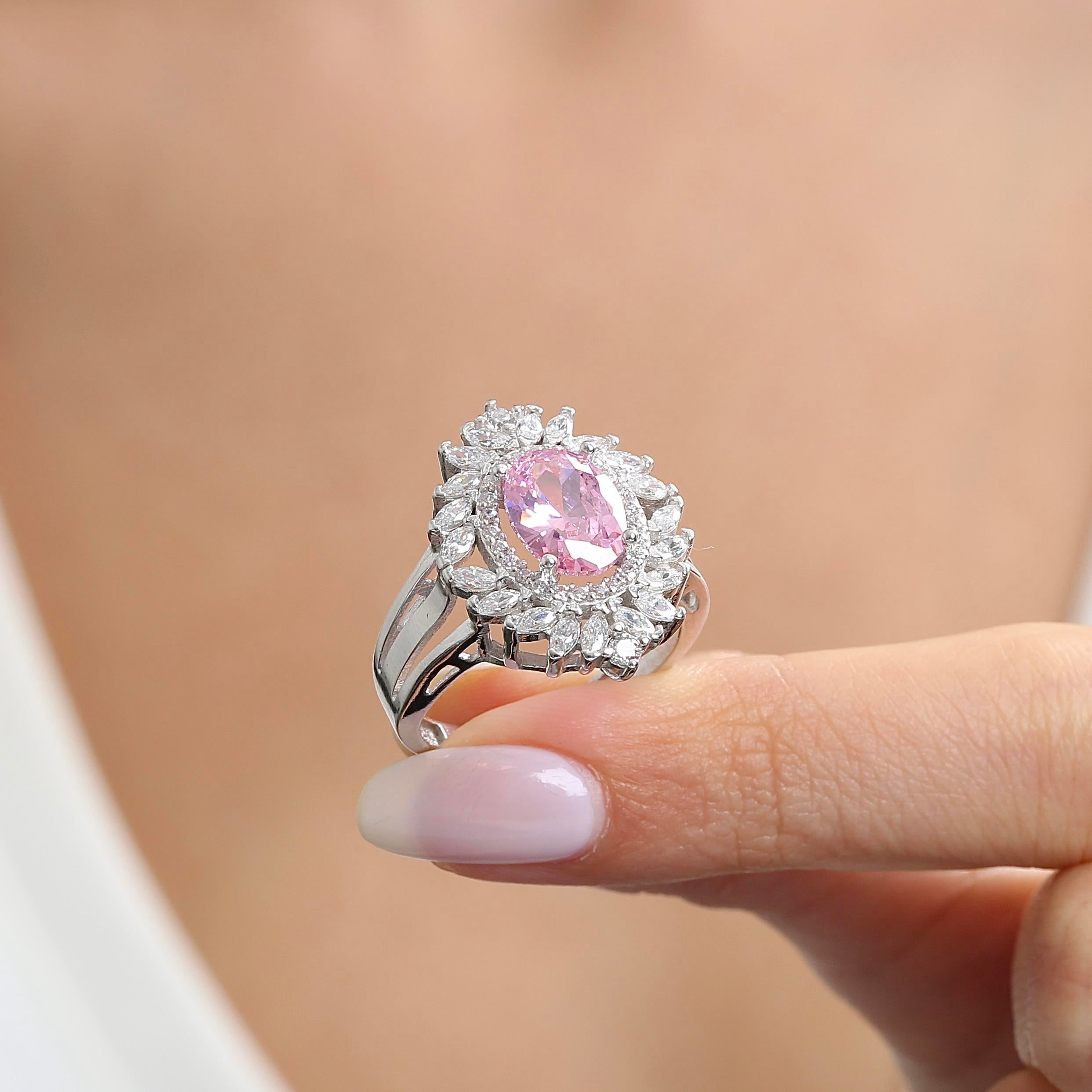 Effective Diamond Venice Dance Pink Ring