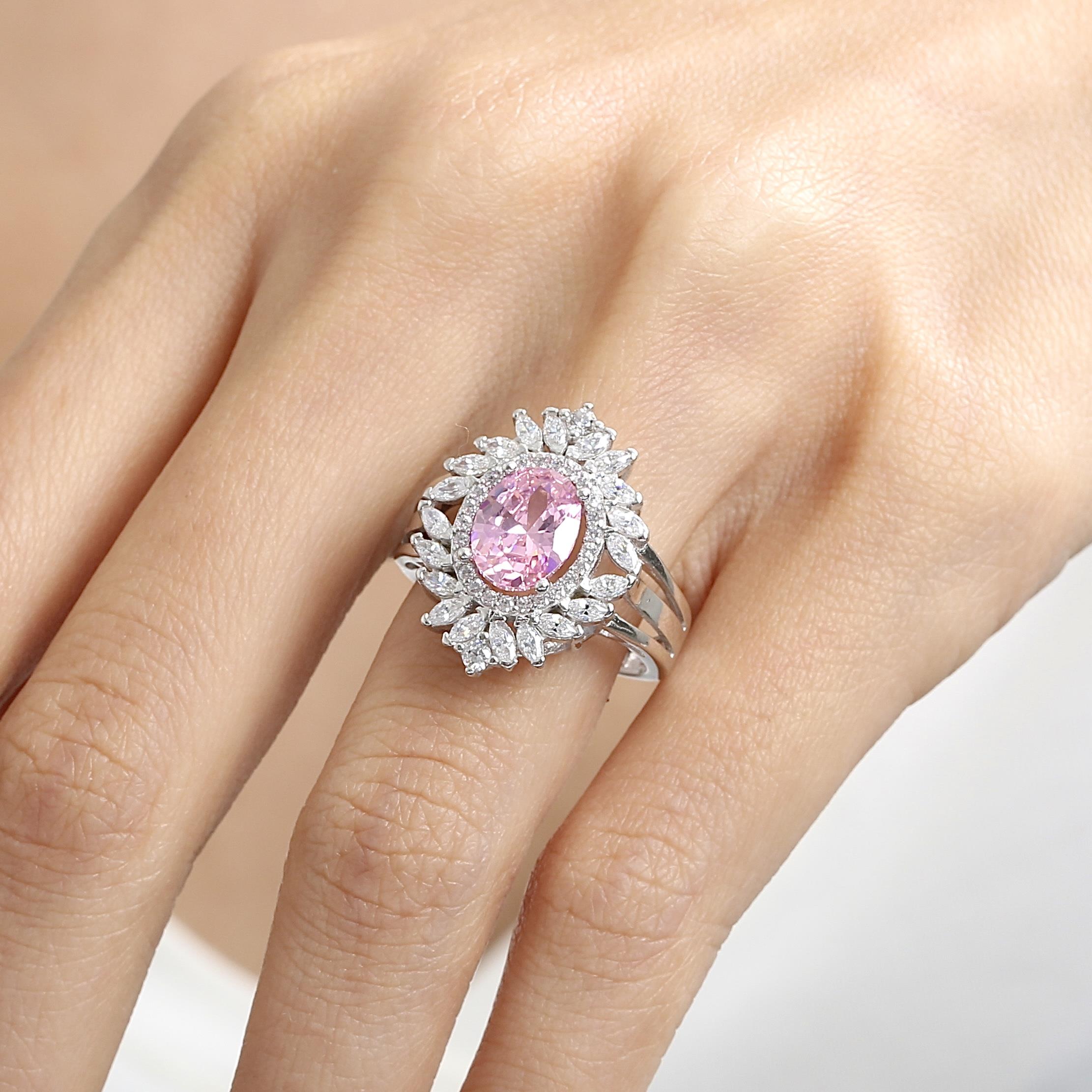 Effective Diamond Venice Dance Pink Ring