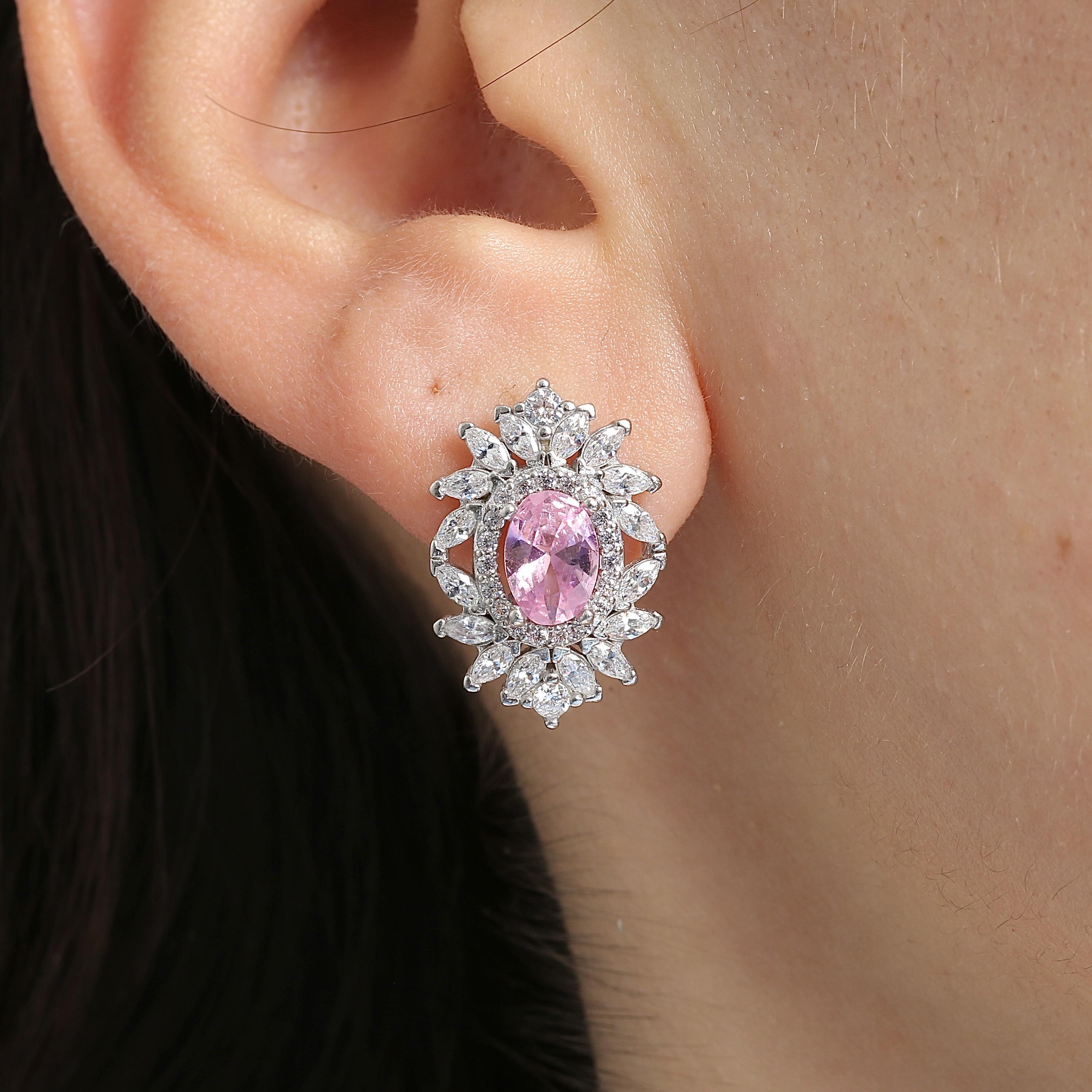 Effective Diamond Venice Dance Pink Earrings