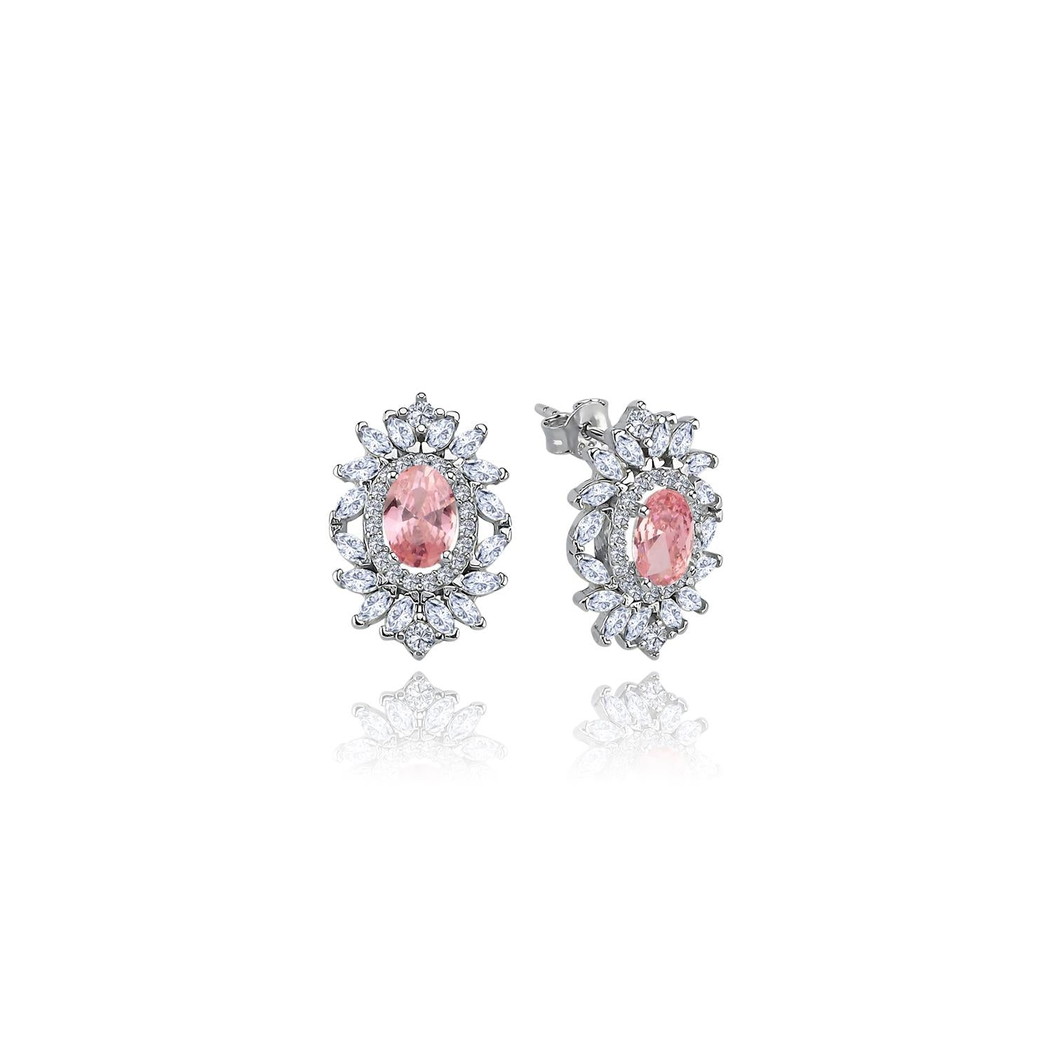 Effective Diamond Venice Dance Pink Earrings