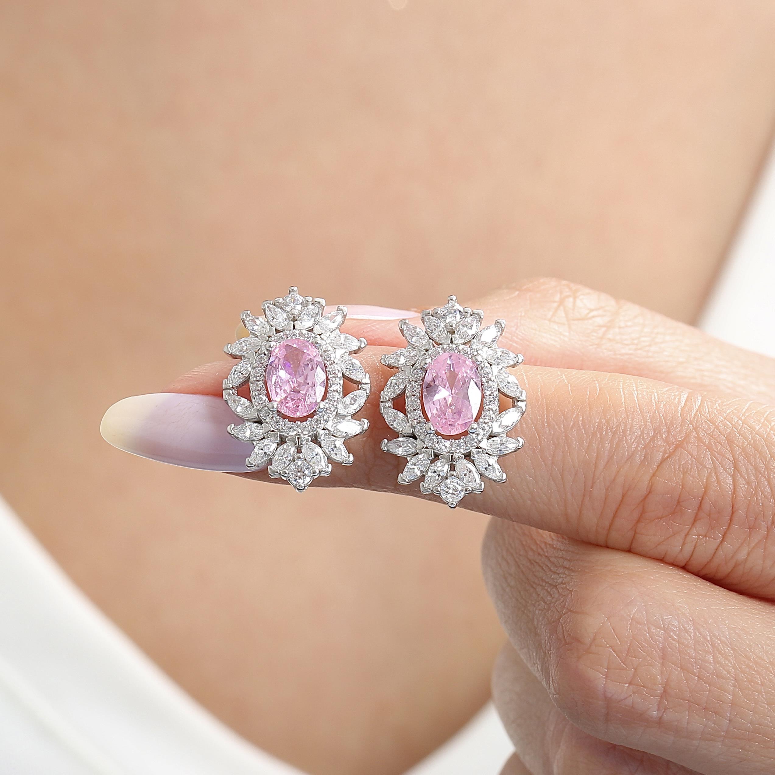 Effective Diamond Venice Dance Pink Earrings
