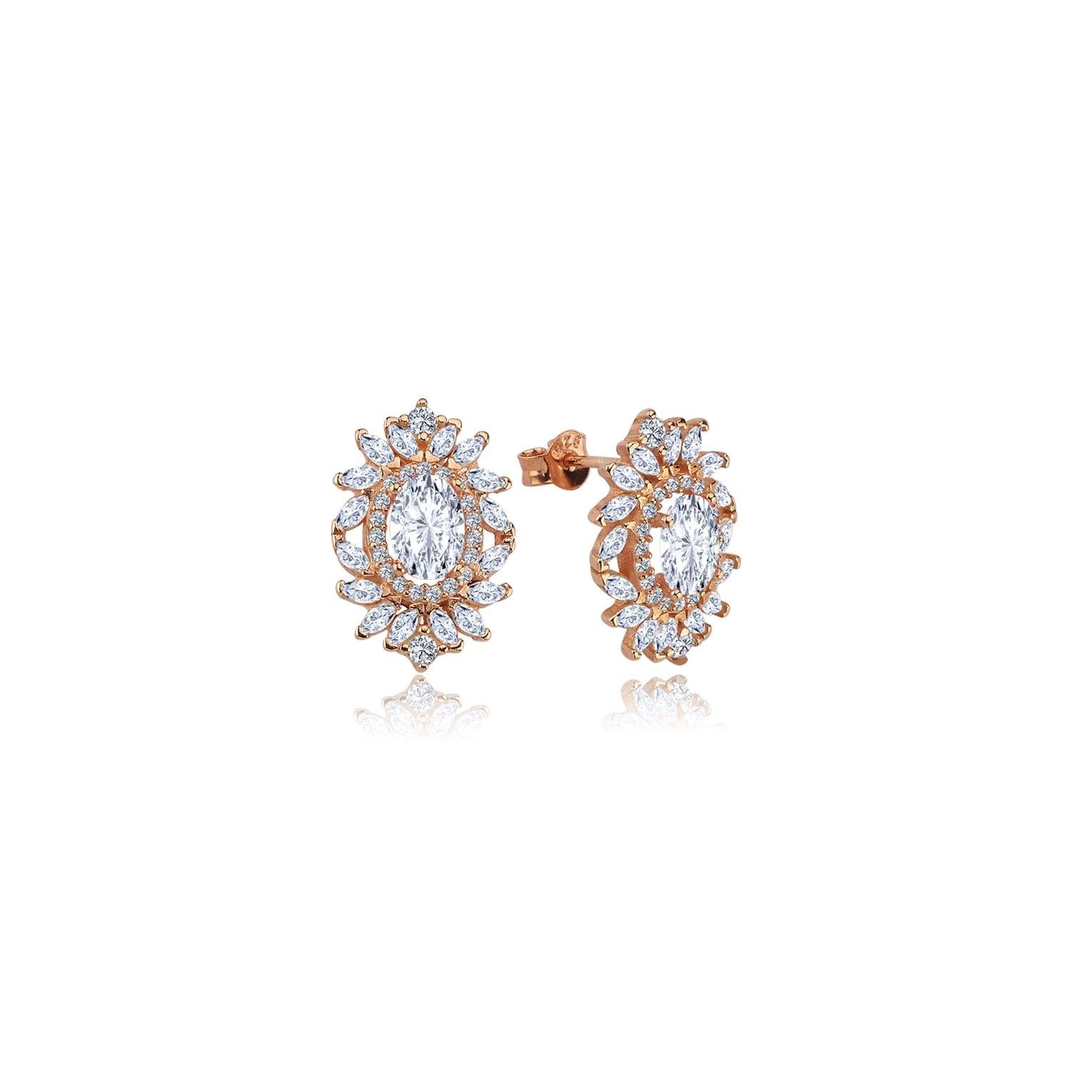 Effective Diamond Venice Dance Sparkle Rose Gold Earrings