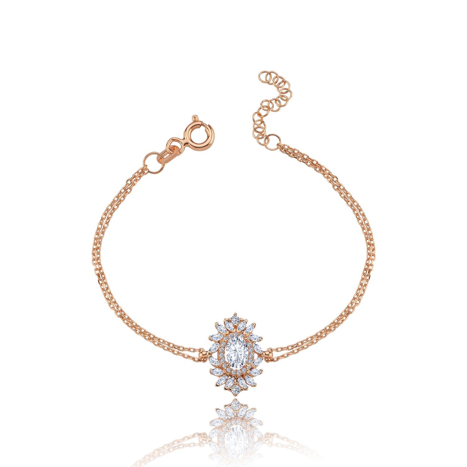 Effective Diamond Venice Dance Sparkling Silver Bracelet
