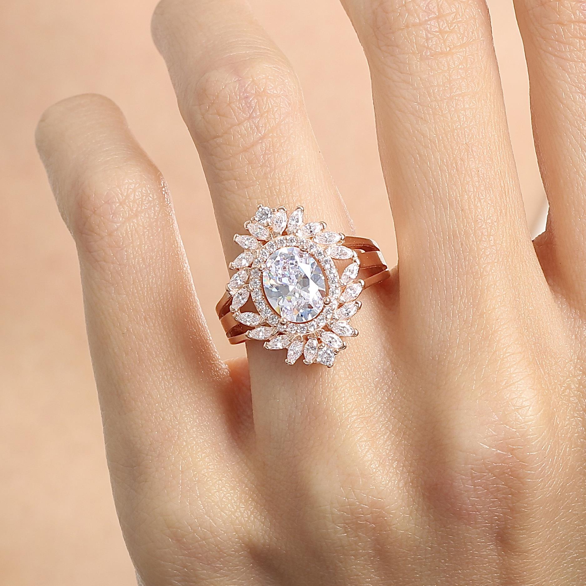 Effective Diamond Venice Dance Sparkling Rose Gold Ring