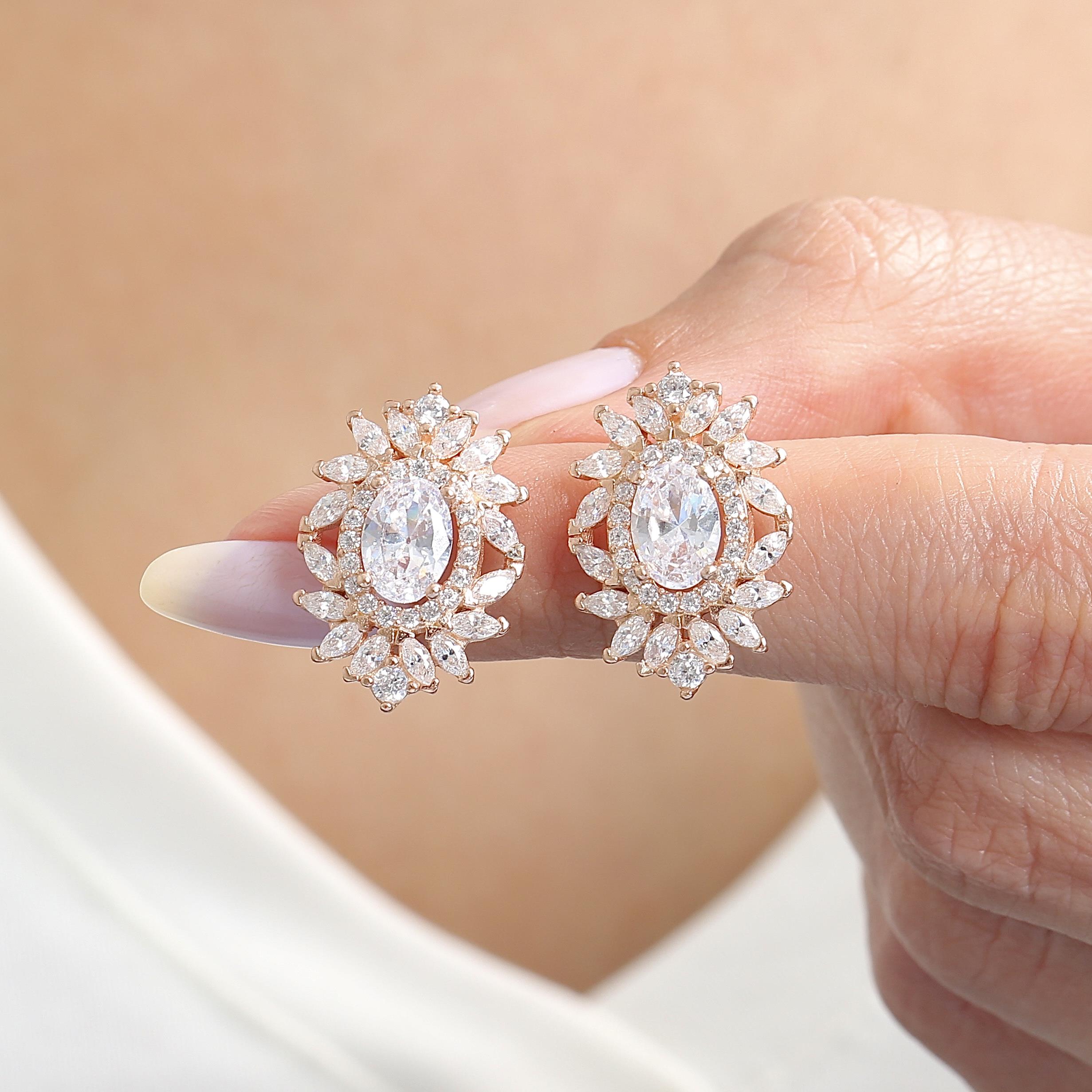 Effective Diamond Venice Dance Sparkle Rose Gold Earrings