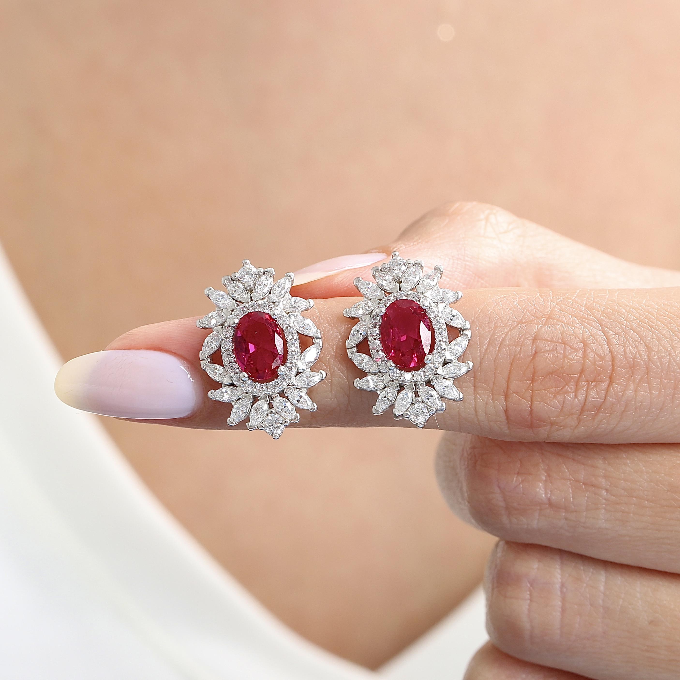 Effective Diamond Venice Dance Ruby Earrings