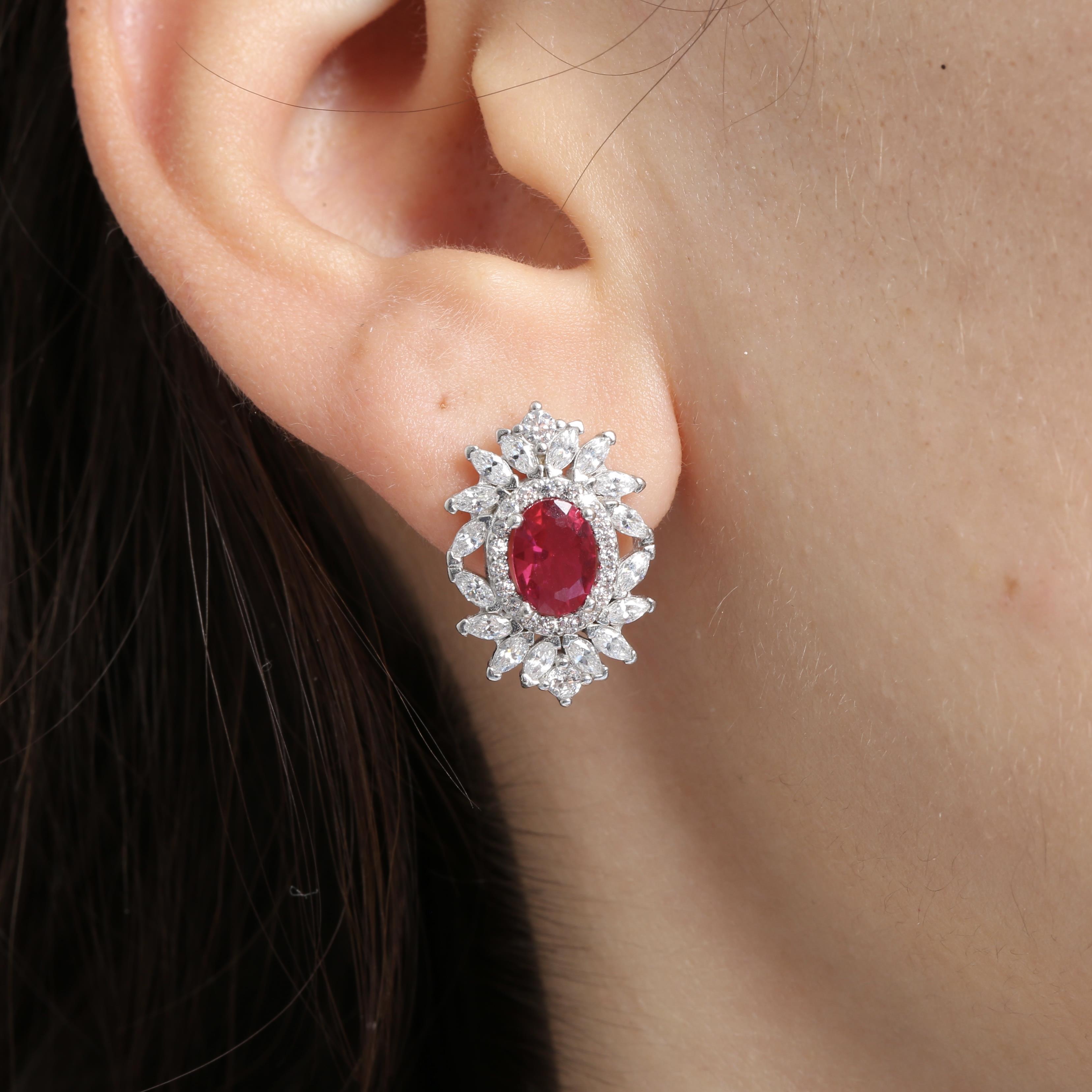 Effective Diamond Venice Dance Ruby Earrings