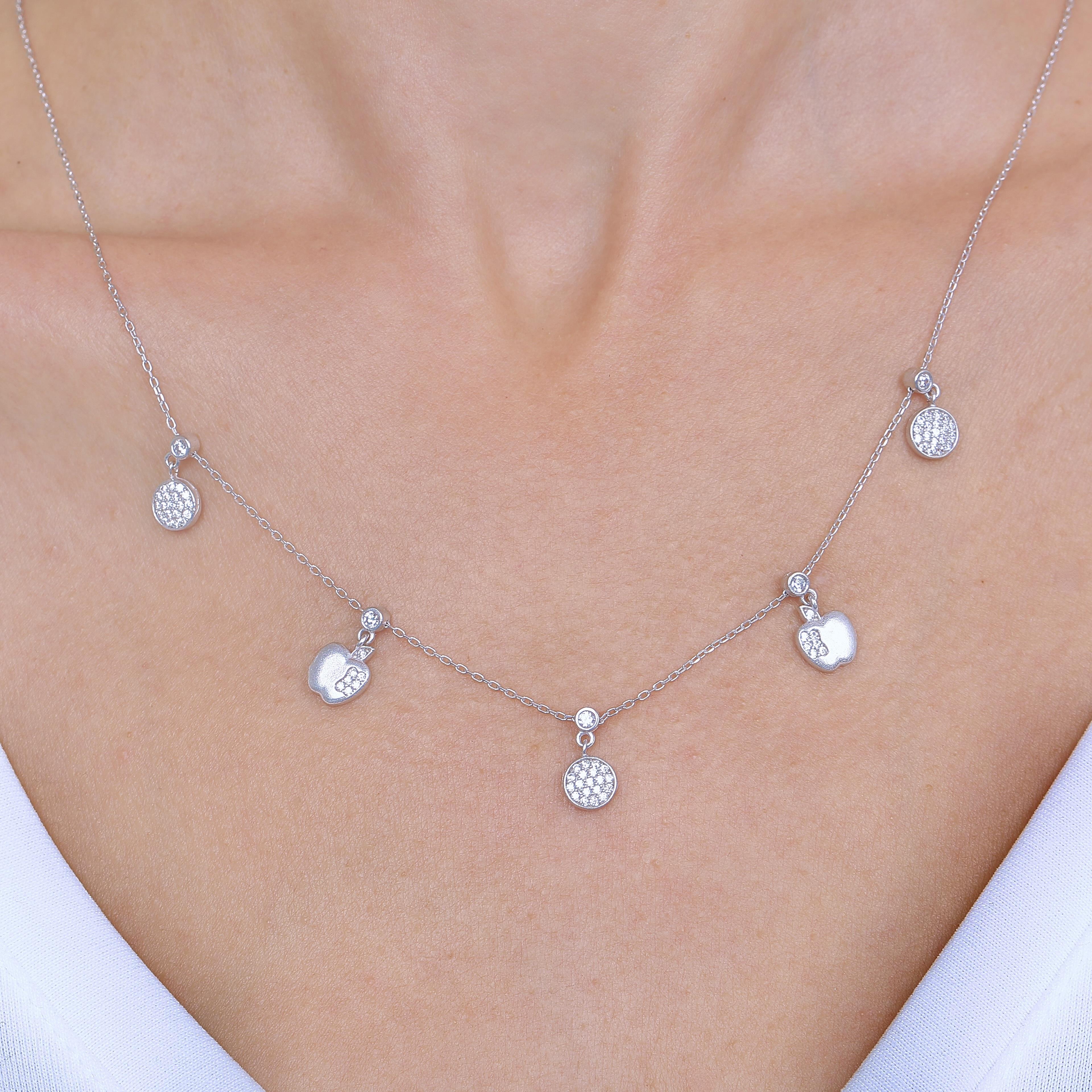 Apple Season Choker Silver Luck Necklace