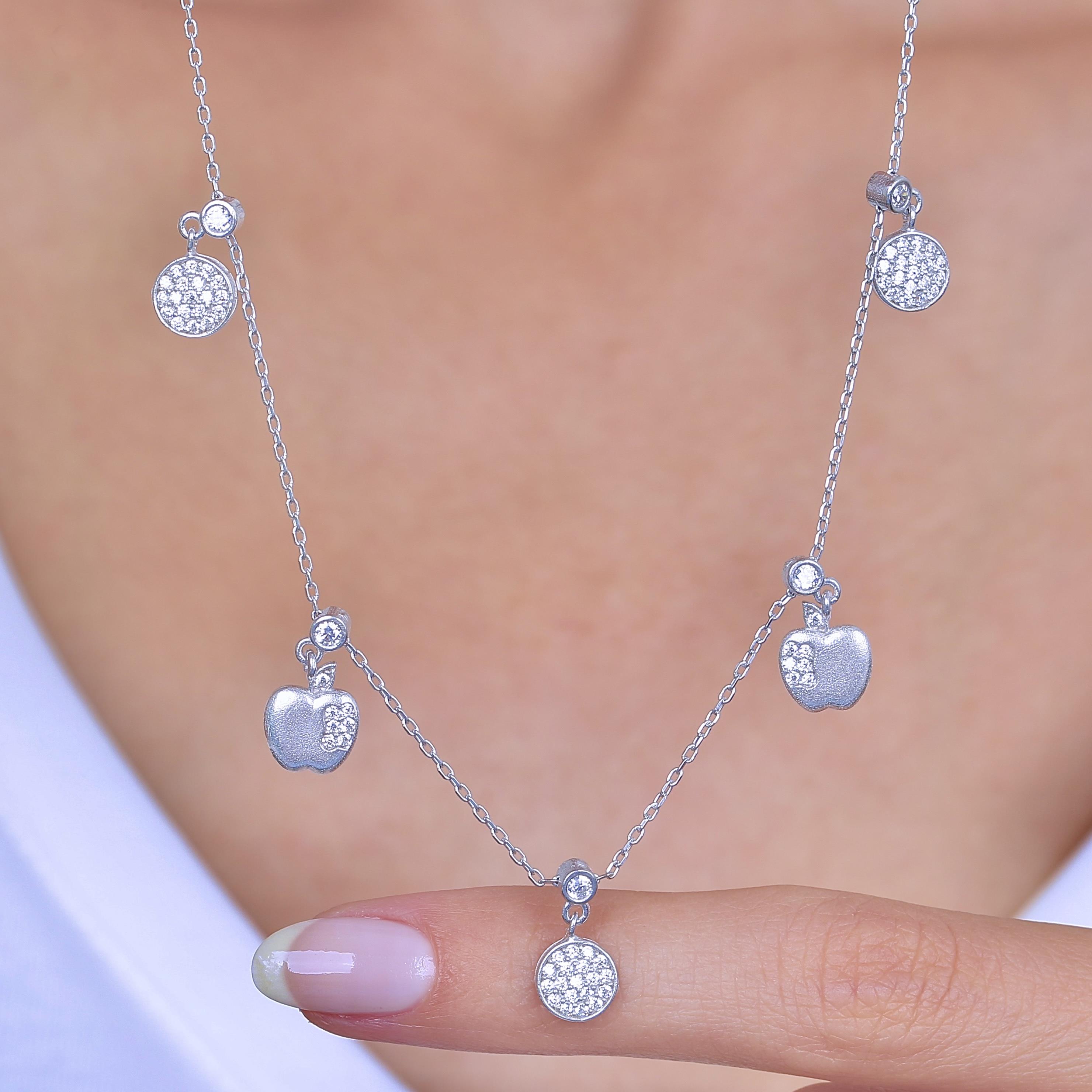 Apple Season Choker Silver Luck Necklace