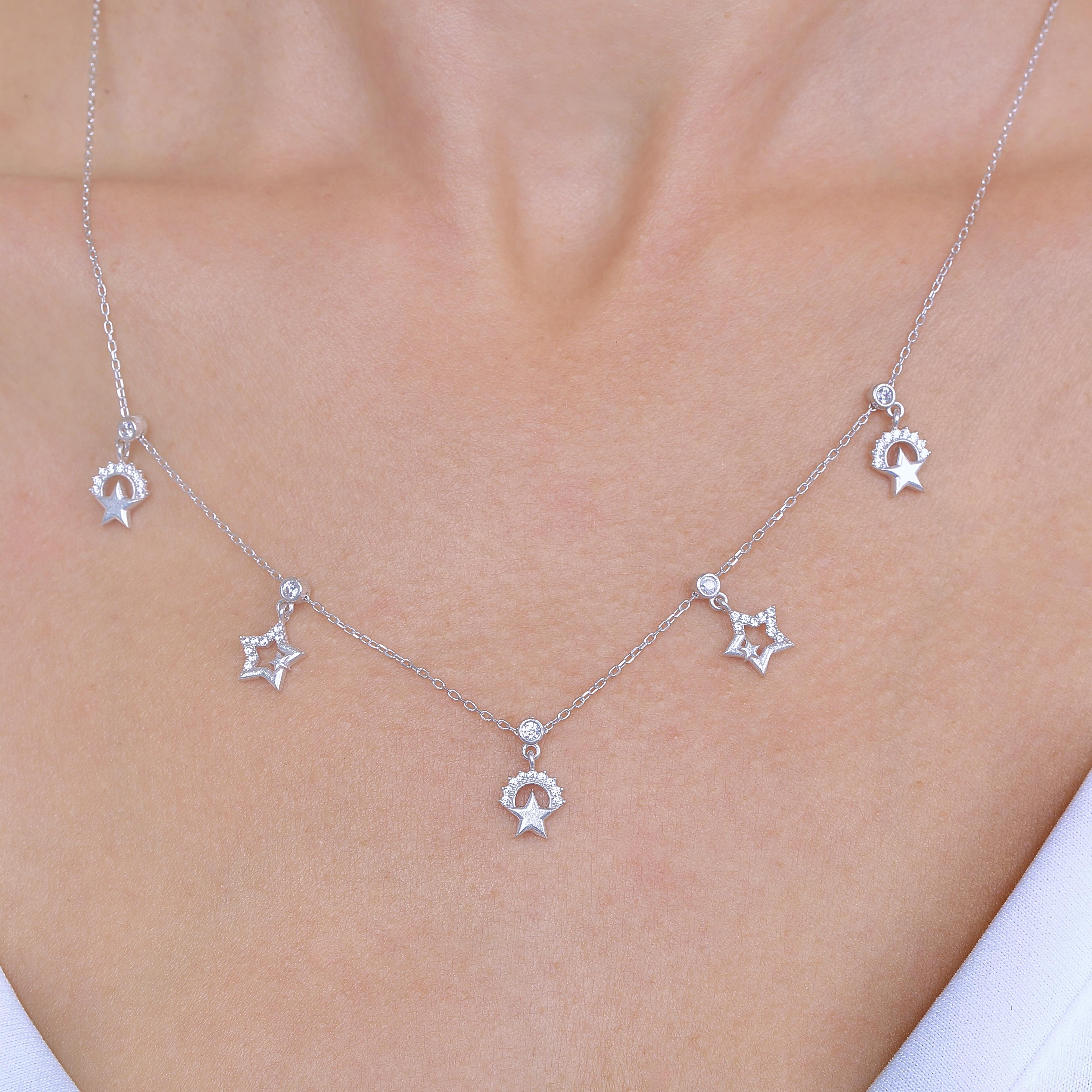 Sky Festival Silver Luck Choker Necklace