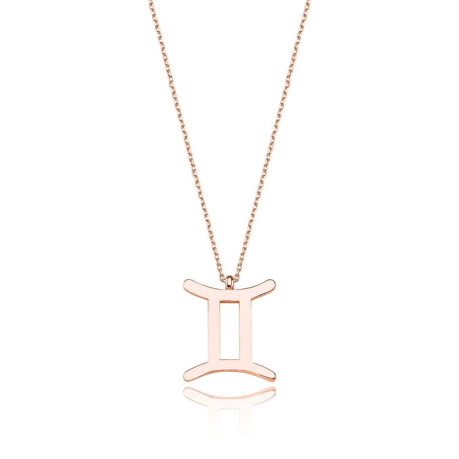 Gemini Zodiac Silver Necklace Gold/Rose Gold