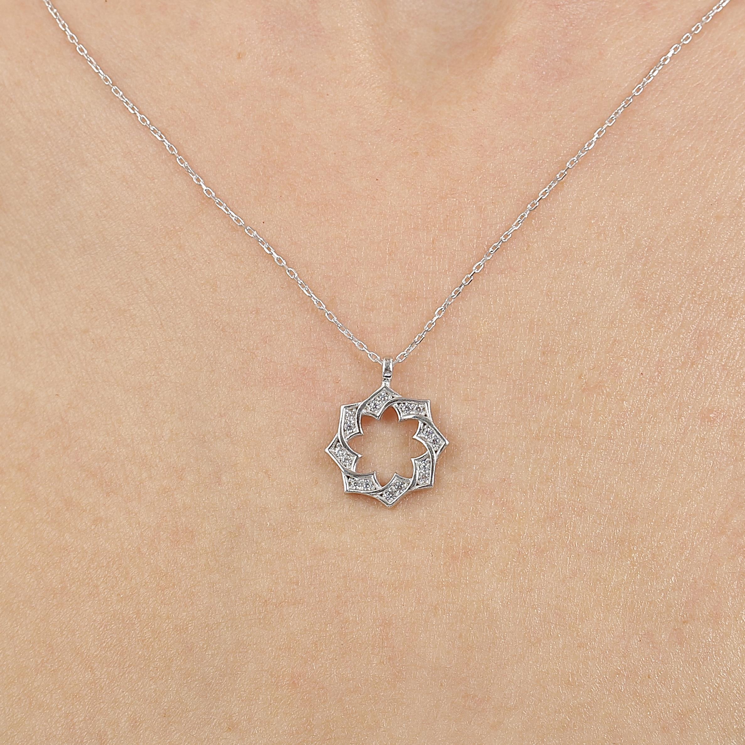 Sparkle Geometric Silver Necklace