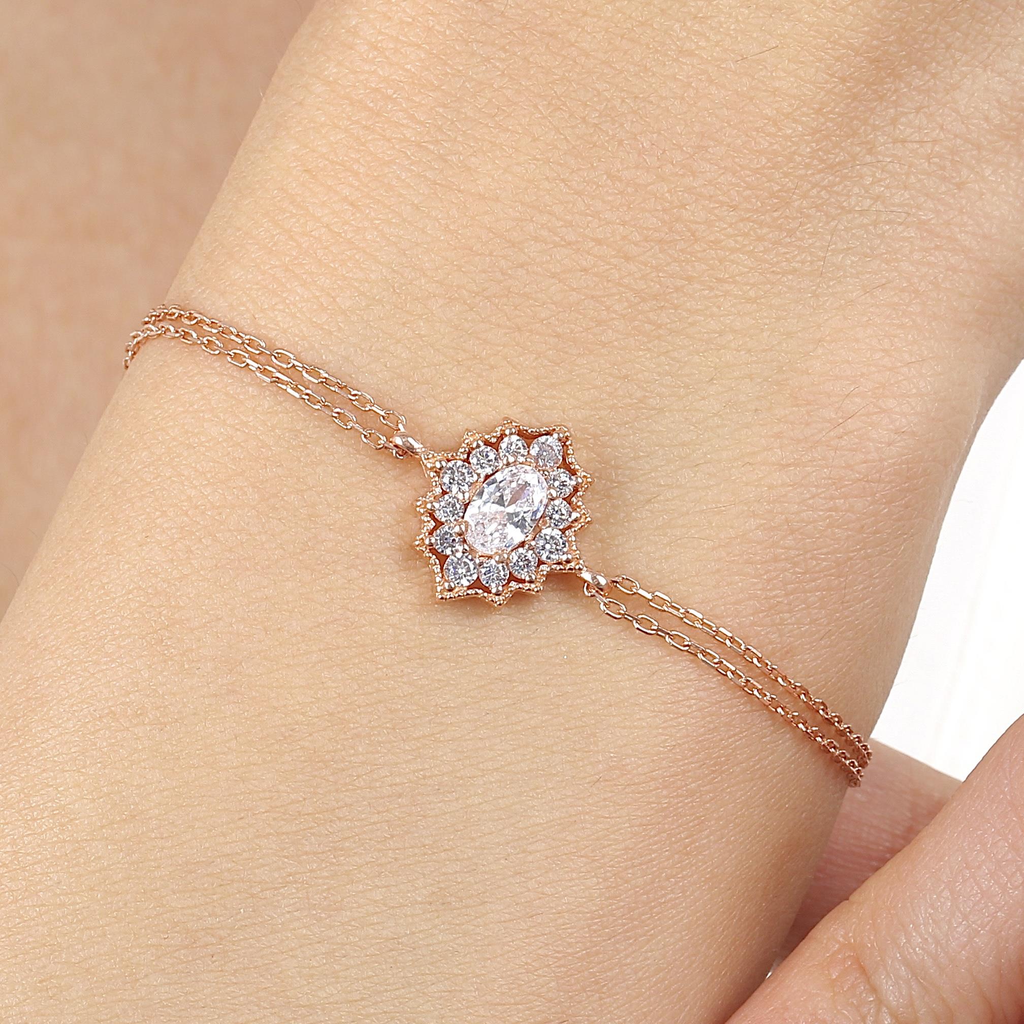 Sparkling Bohemian Beauty Vintage Rose Gold Bracelet