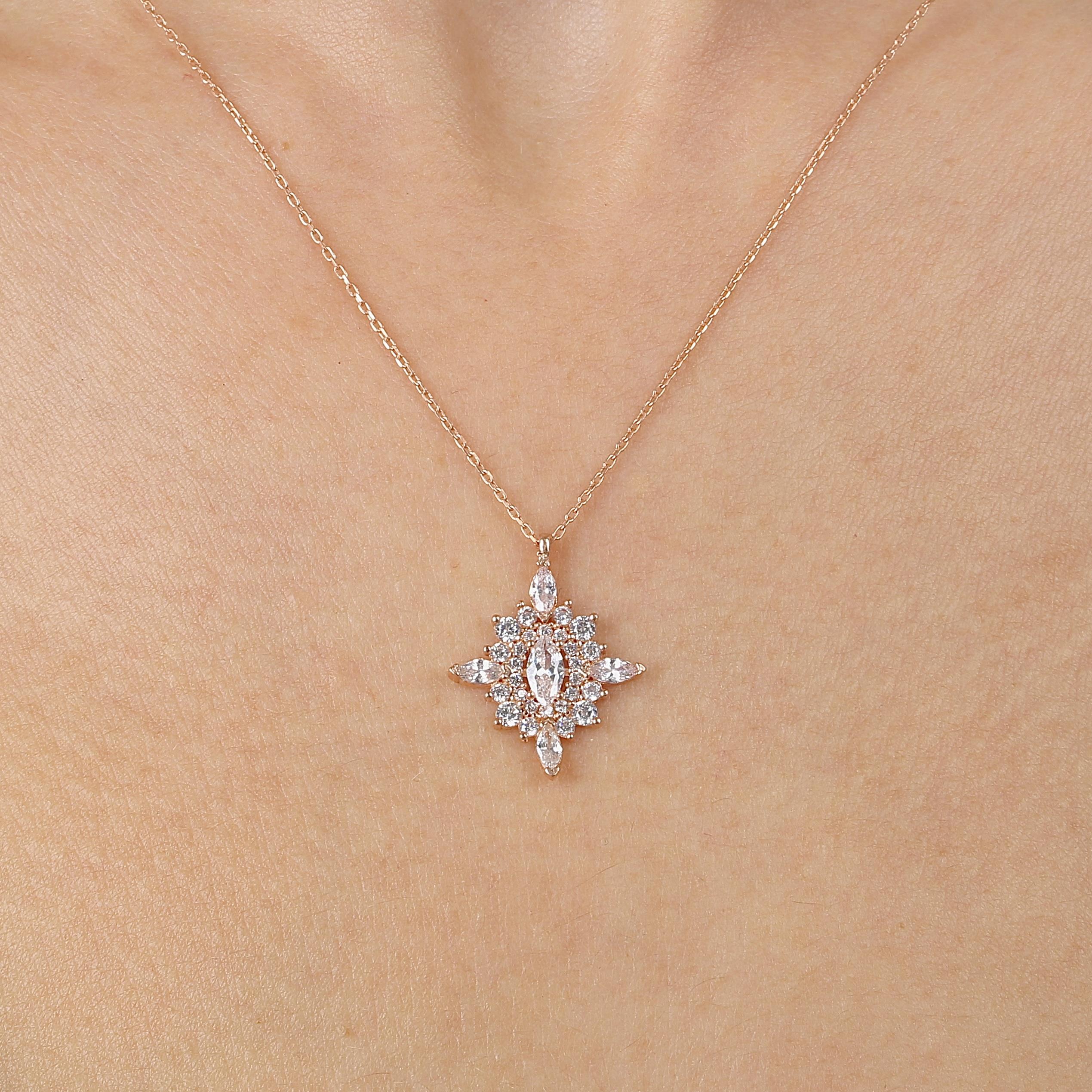 White Stone Dynasty Crest Vintage Silver Necklace