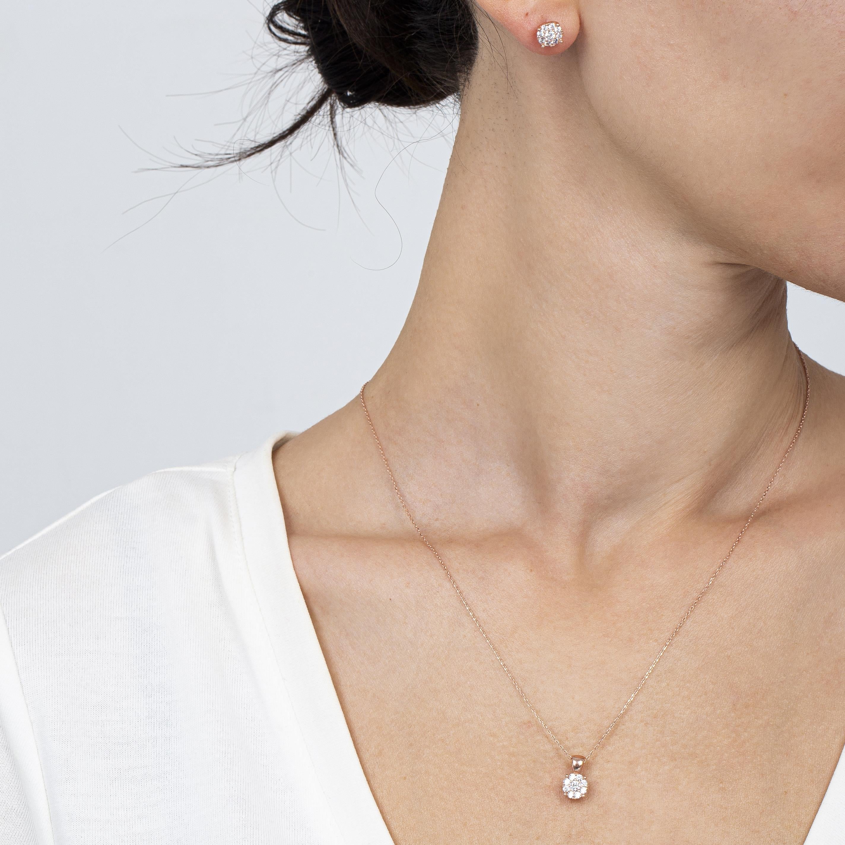 Rose Gold Coronet Silver Jewelry Set