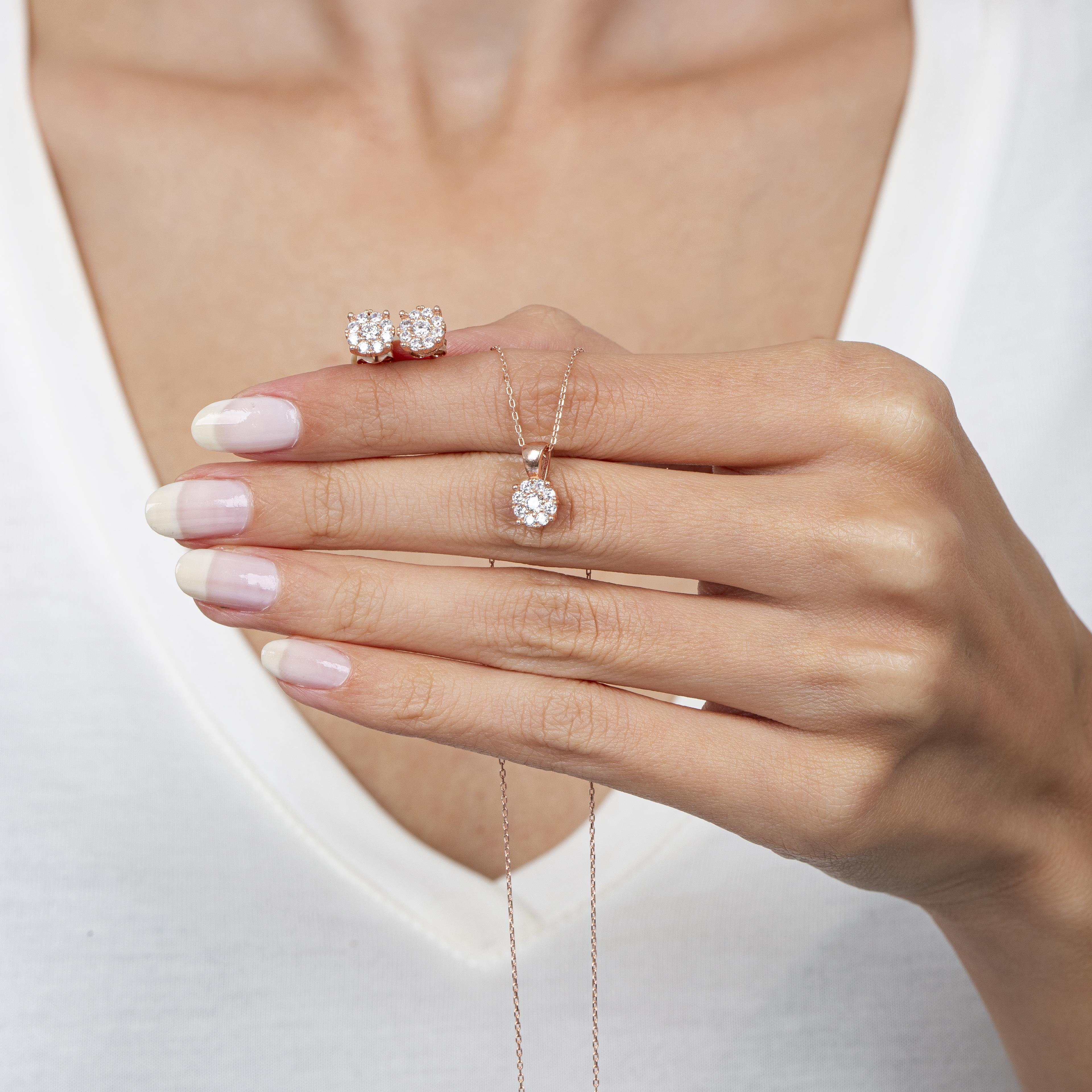 Rose Gold Coronet Silver Jewelry Set