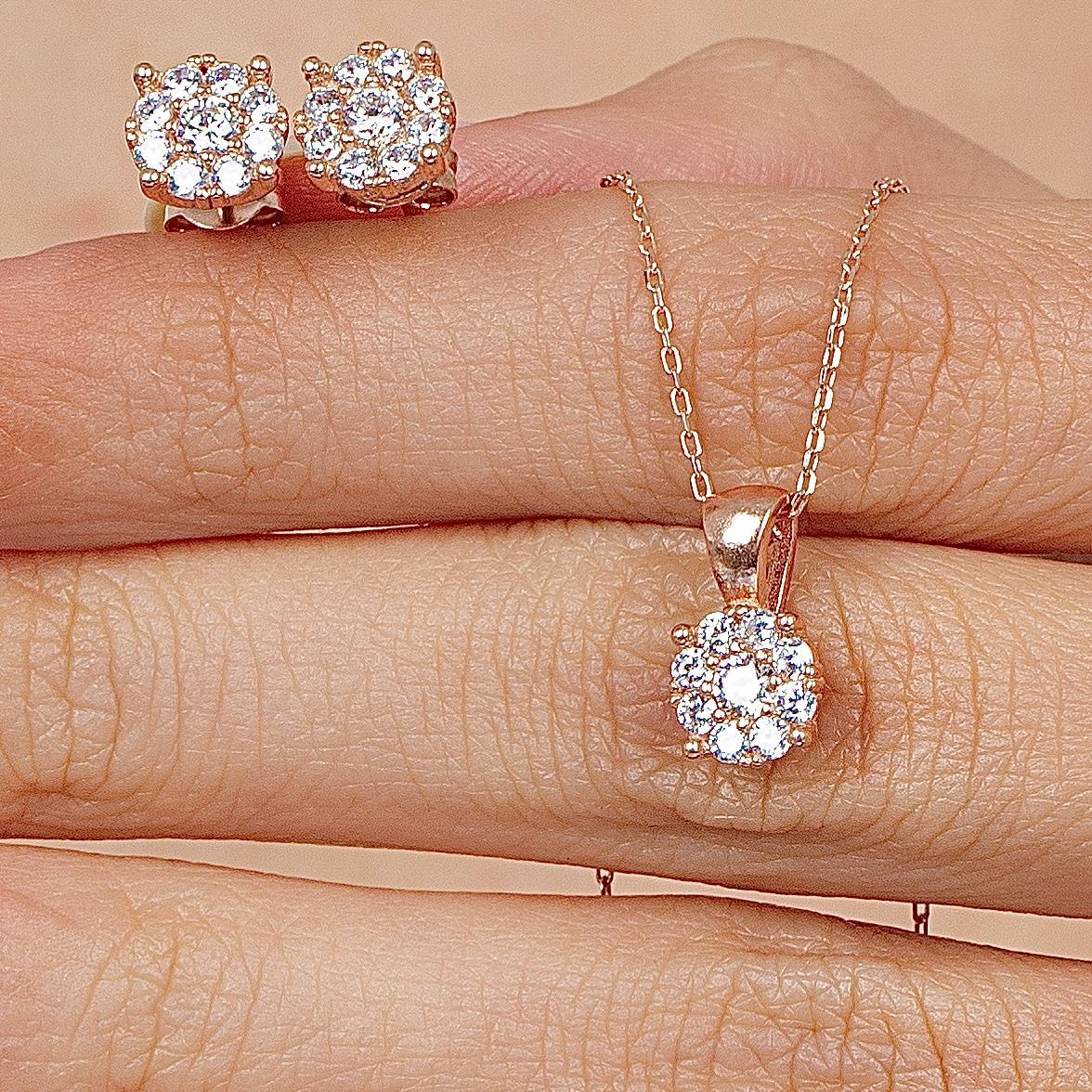 Rose Gold Coronet Silver Jewelry Set
