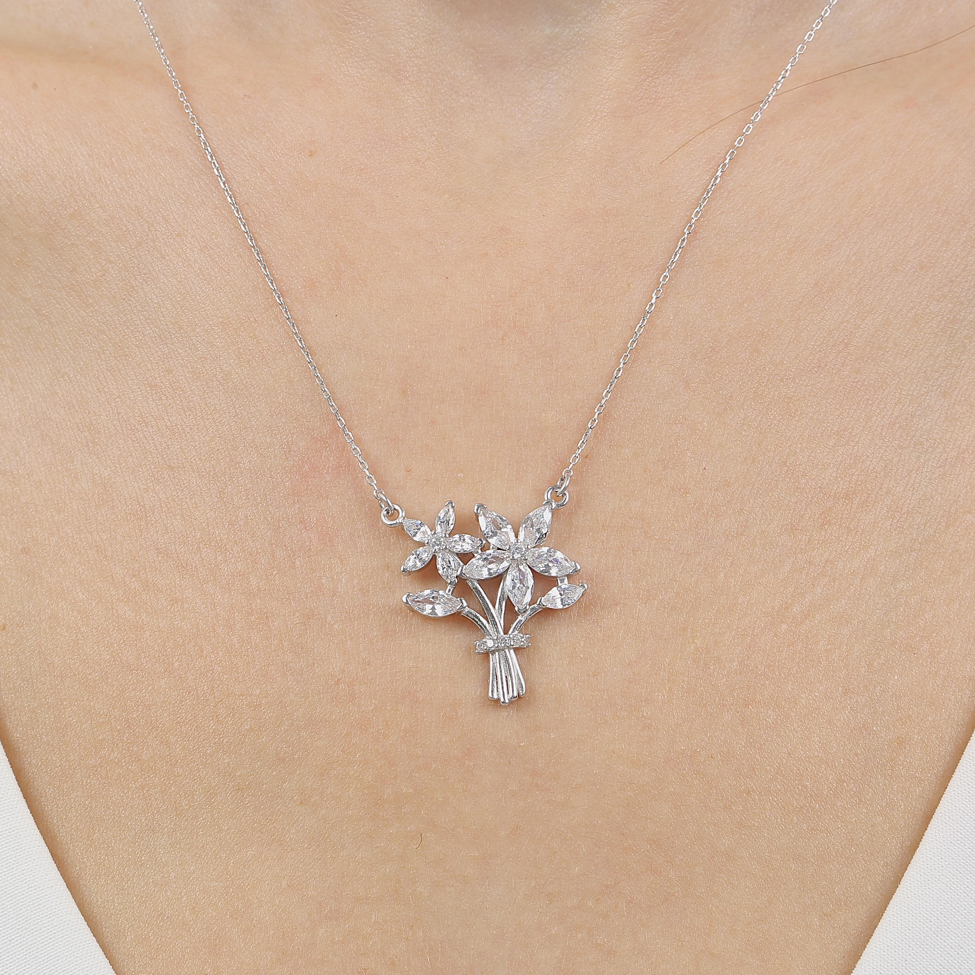 Bouquet of Love Silver Necklace