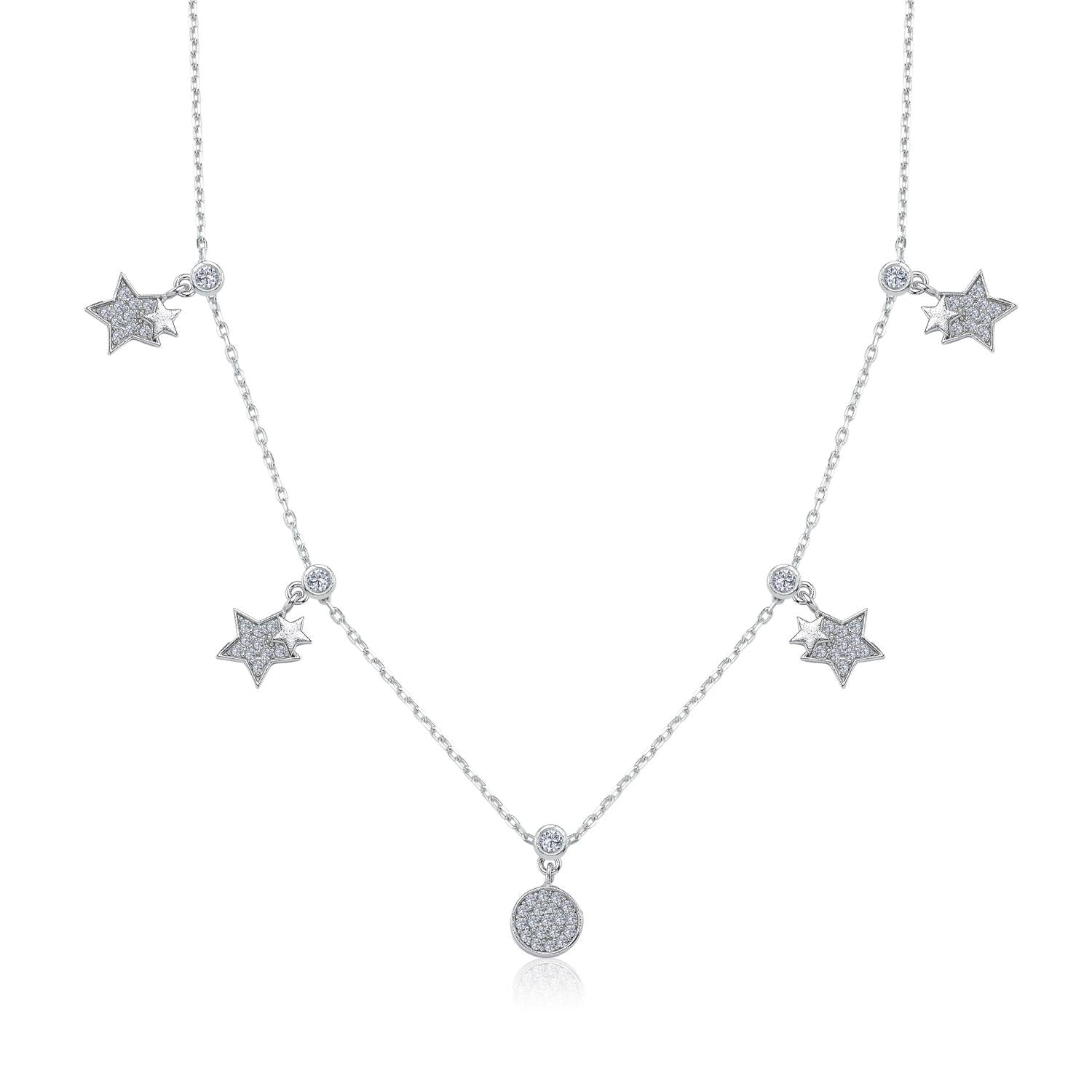 Sparkling Stars Silver Luck Choker Necklace