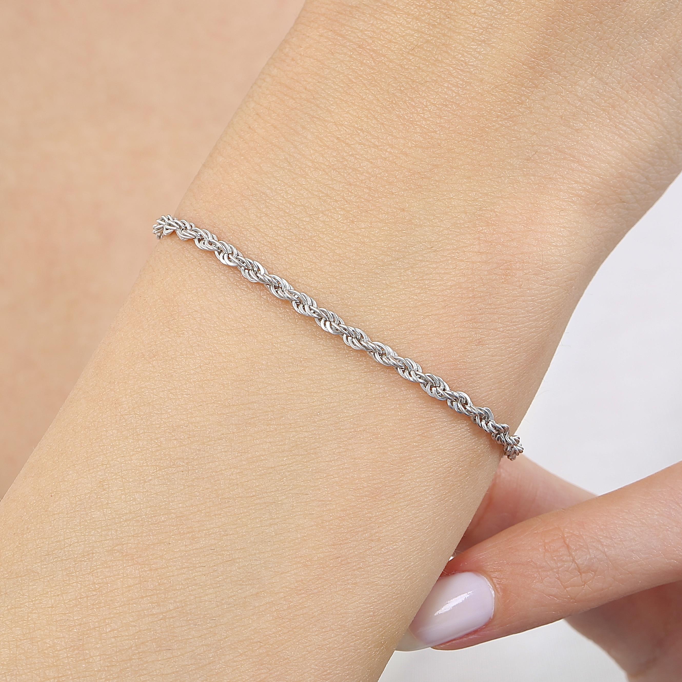 Italian Design Twisted Chain Silver Bracelet